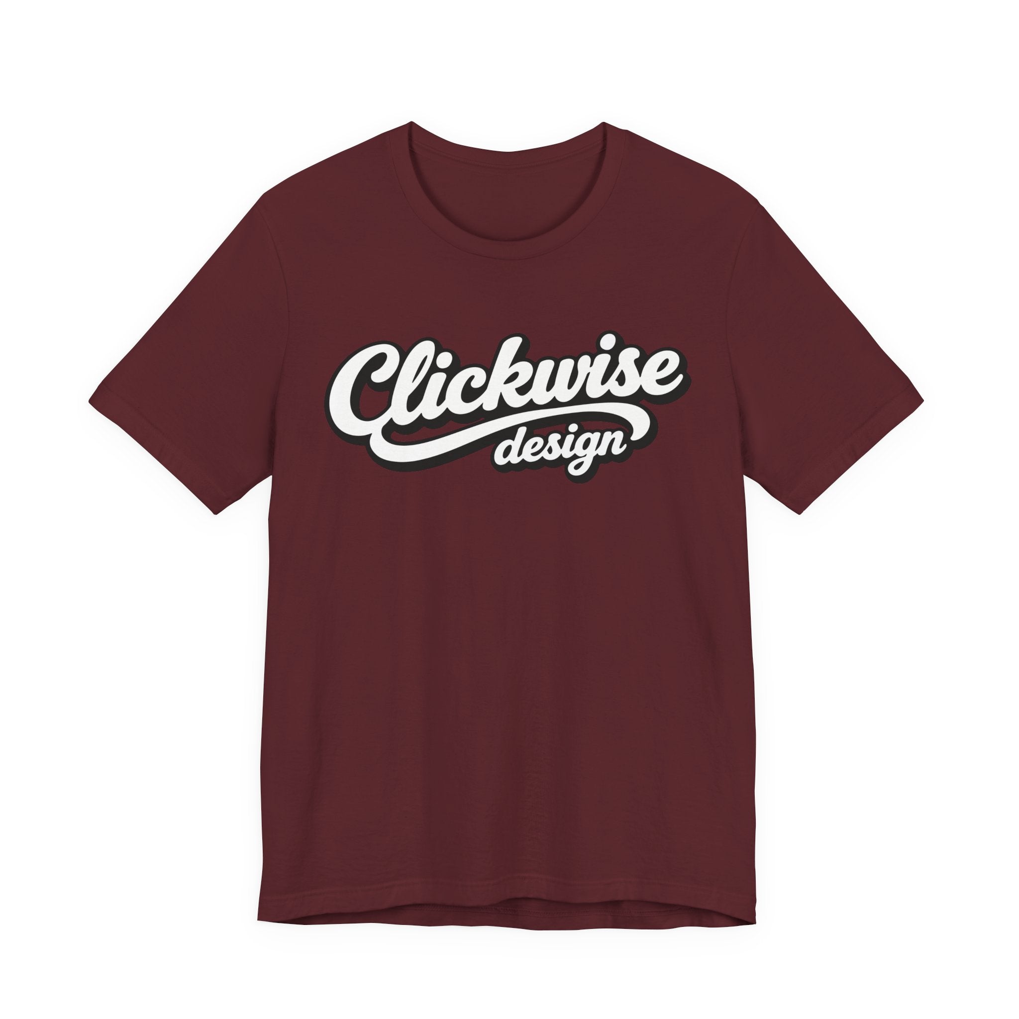 T-Shirt — "Clickwise Design" Retro Script Logo Tee