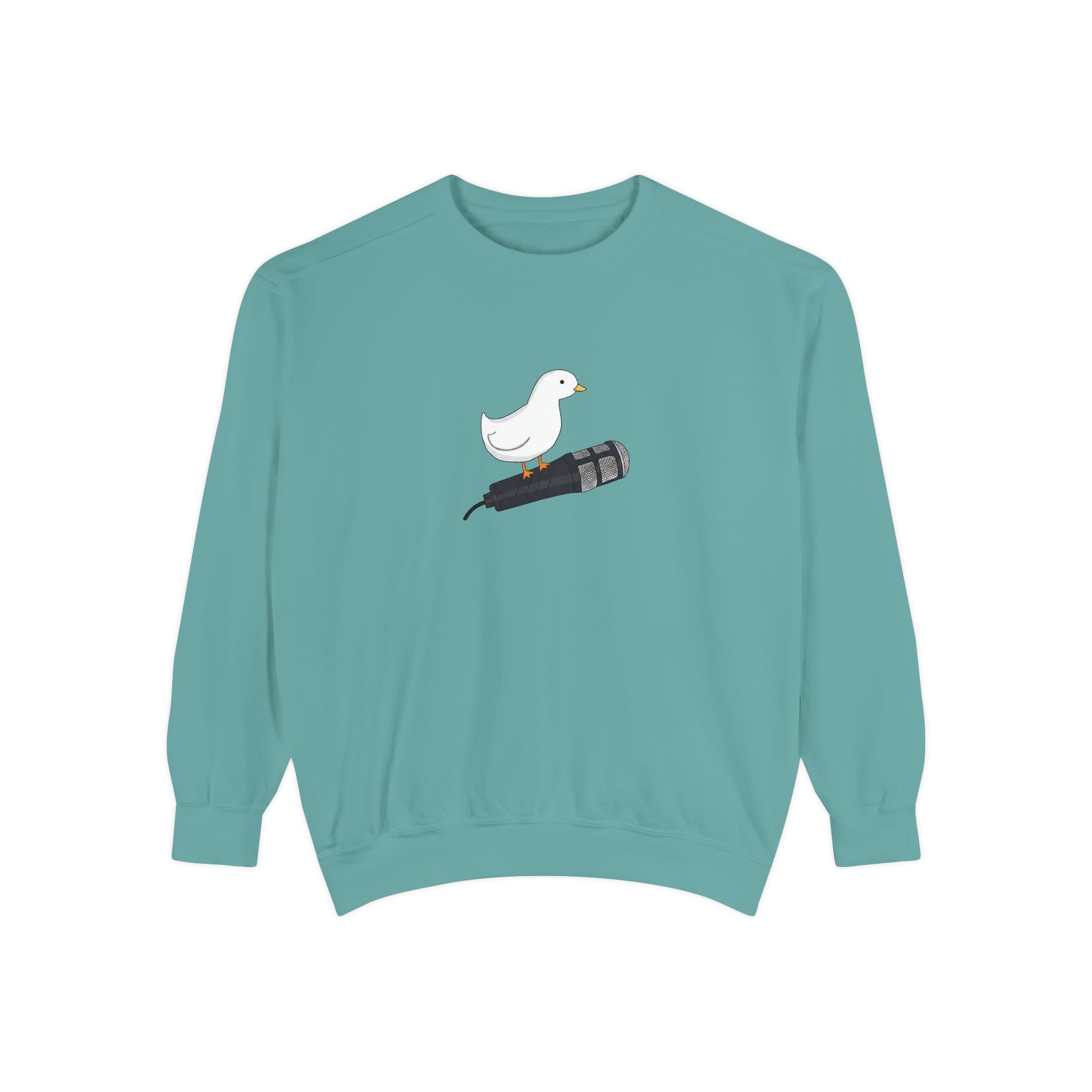 Duck & Microphone Sweatshirt — Cute Musician Graphic Crewneck