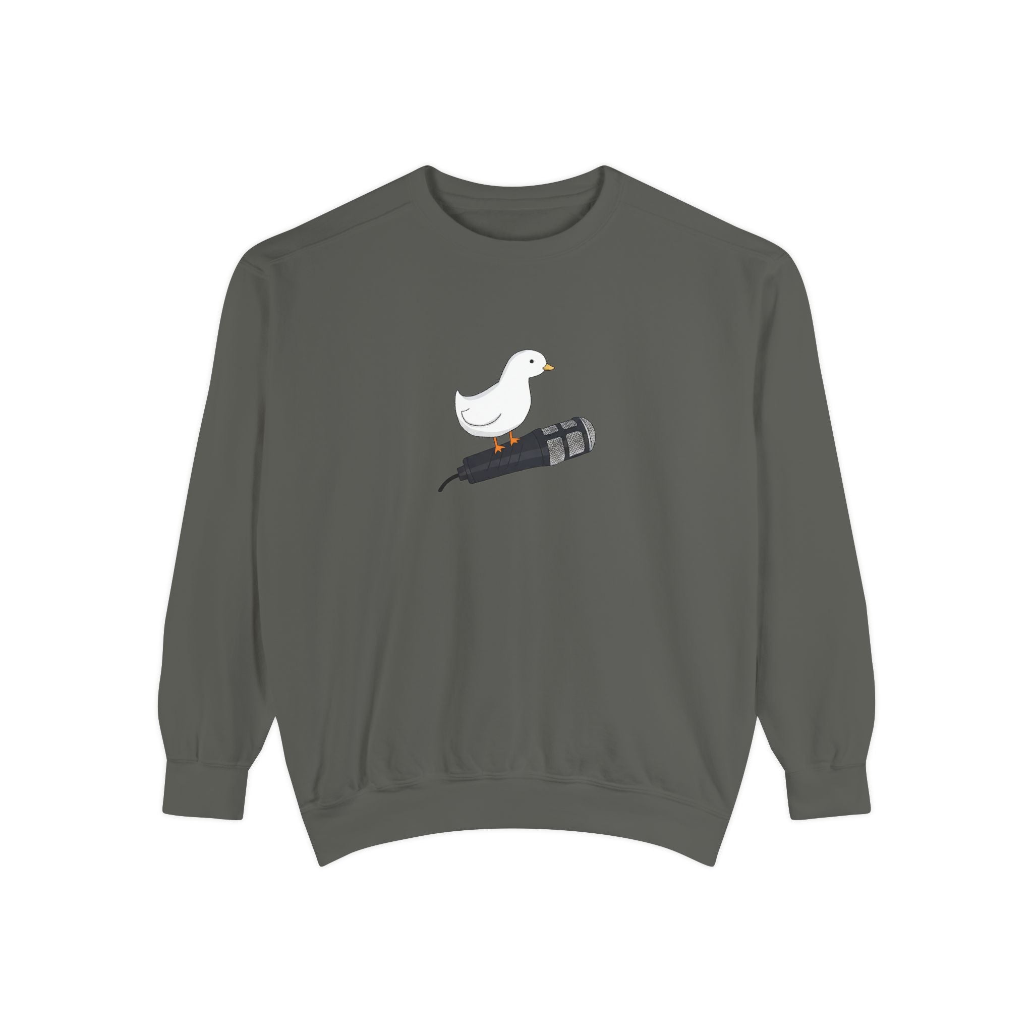 Duck & Microphone Sweatshirt — Cute Musician Graphic Crewneck