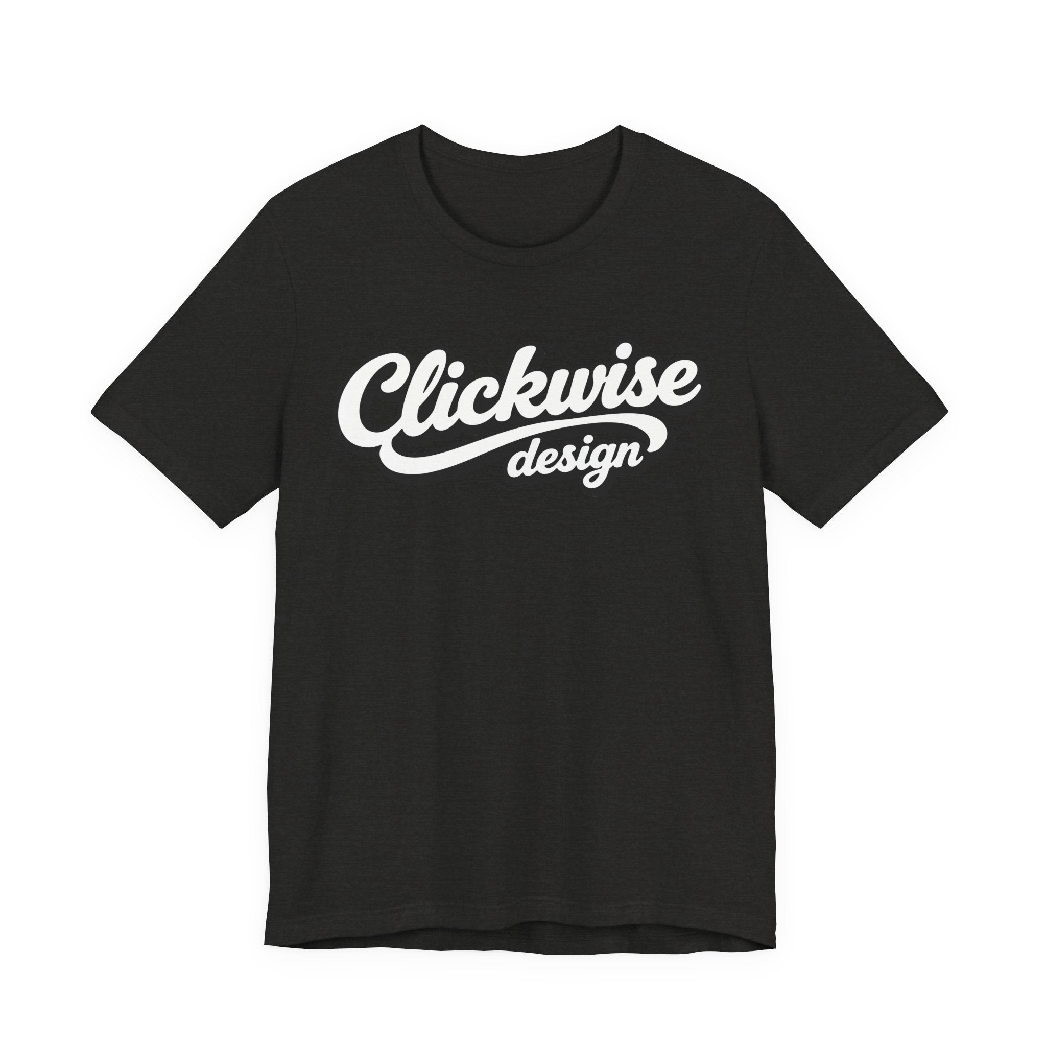 T-Shirt — "Clickwise Design" Retro Script Logo Tee
