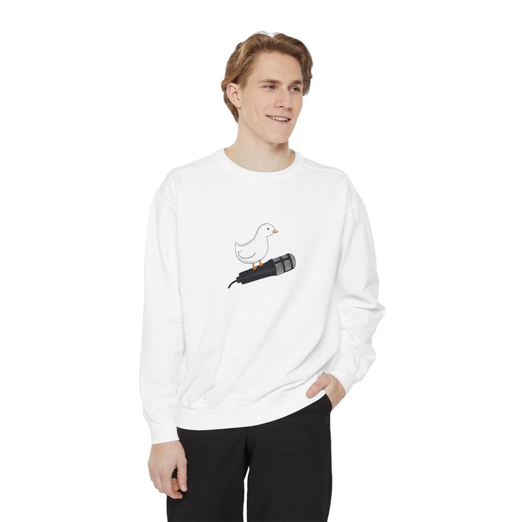 Duck & Microphone Sweatshirt — Cute Musician Graphic Crewneck