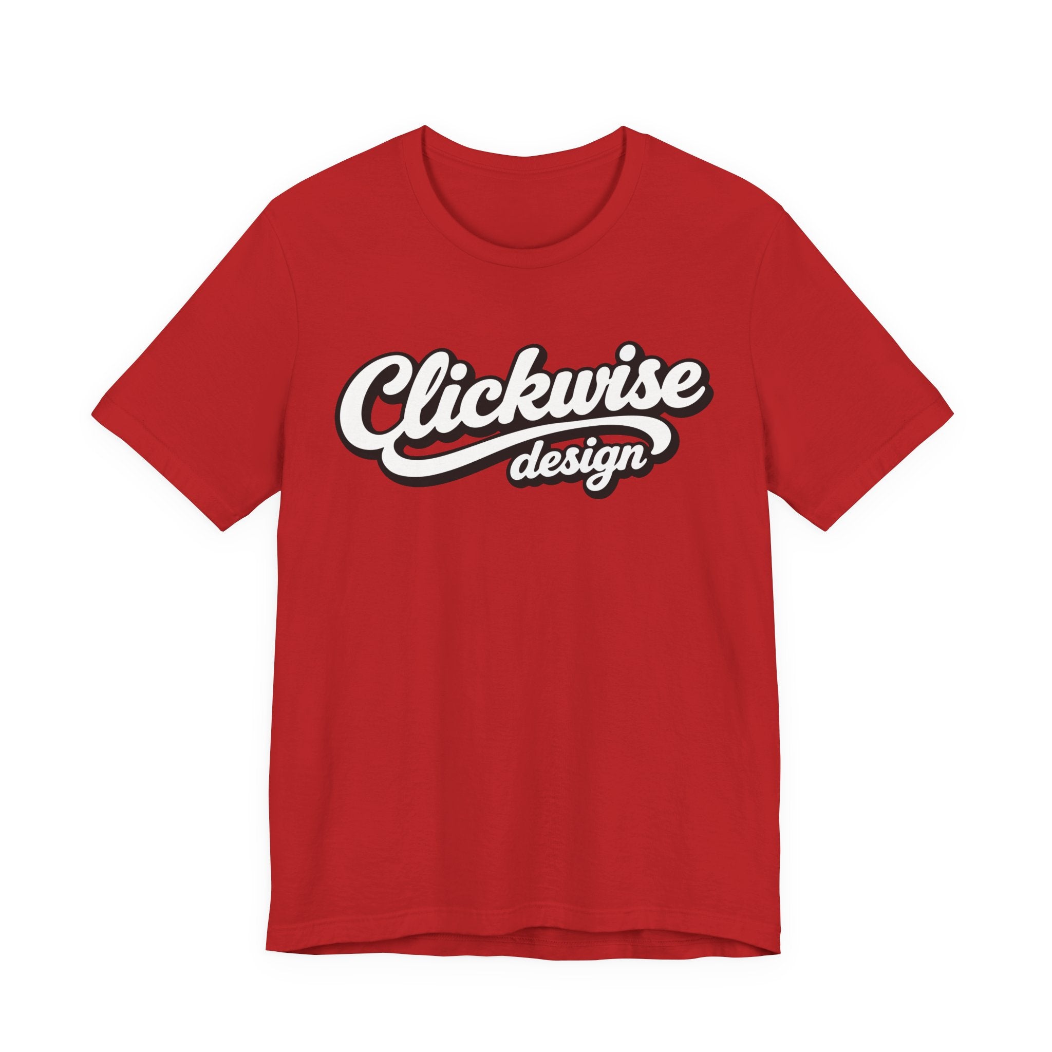 T-Shirt — "Clickwise Design" Retro Script Logo Tee