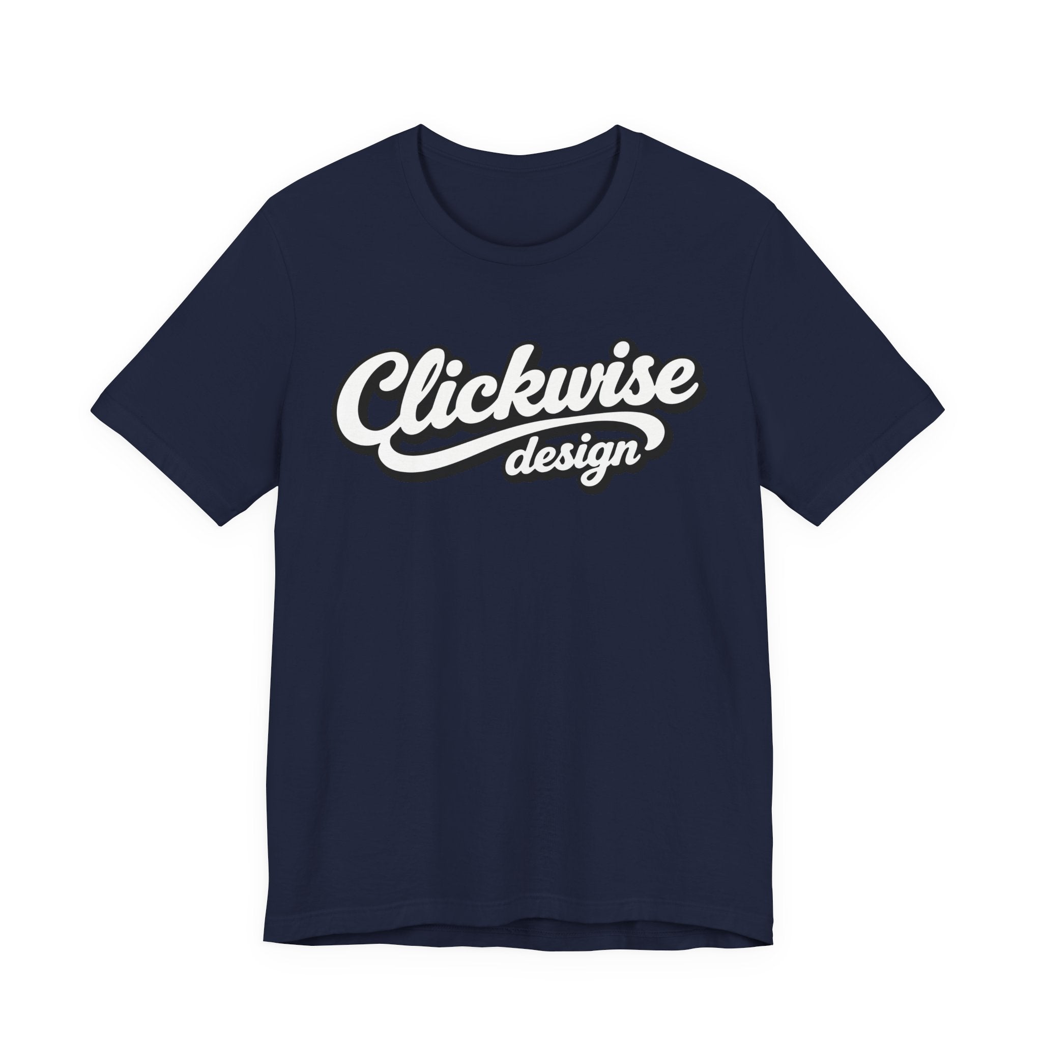 T-Shirt — "Clickwise Design" Retro Script Logo Tee