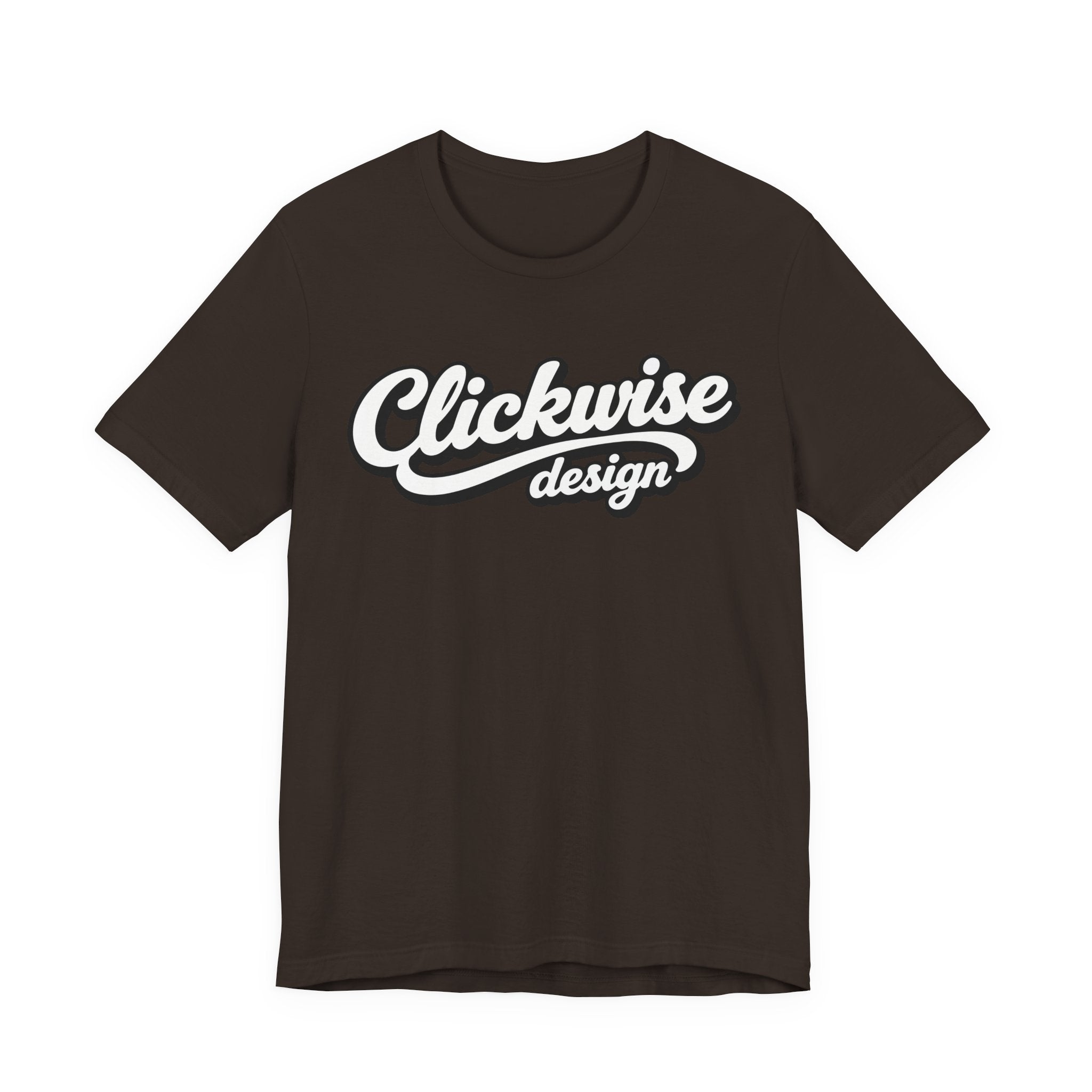 T-Shirt — "Clickwise Design" Retro Script Logo Tee