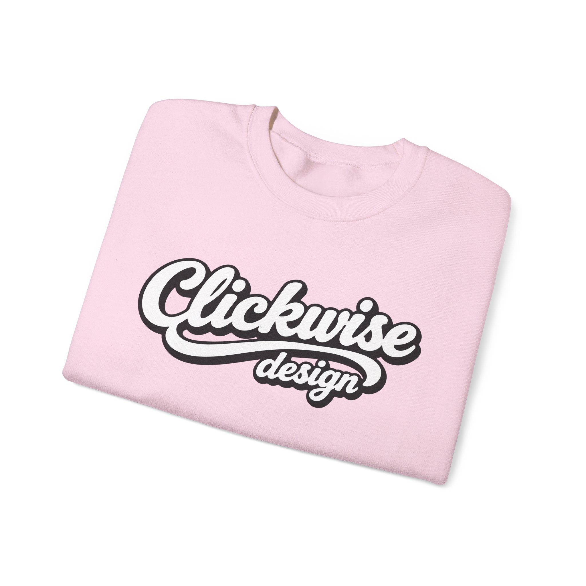 Crewneck Sweatshirt — Retro Script "Clickwise design" Logo