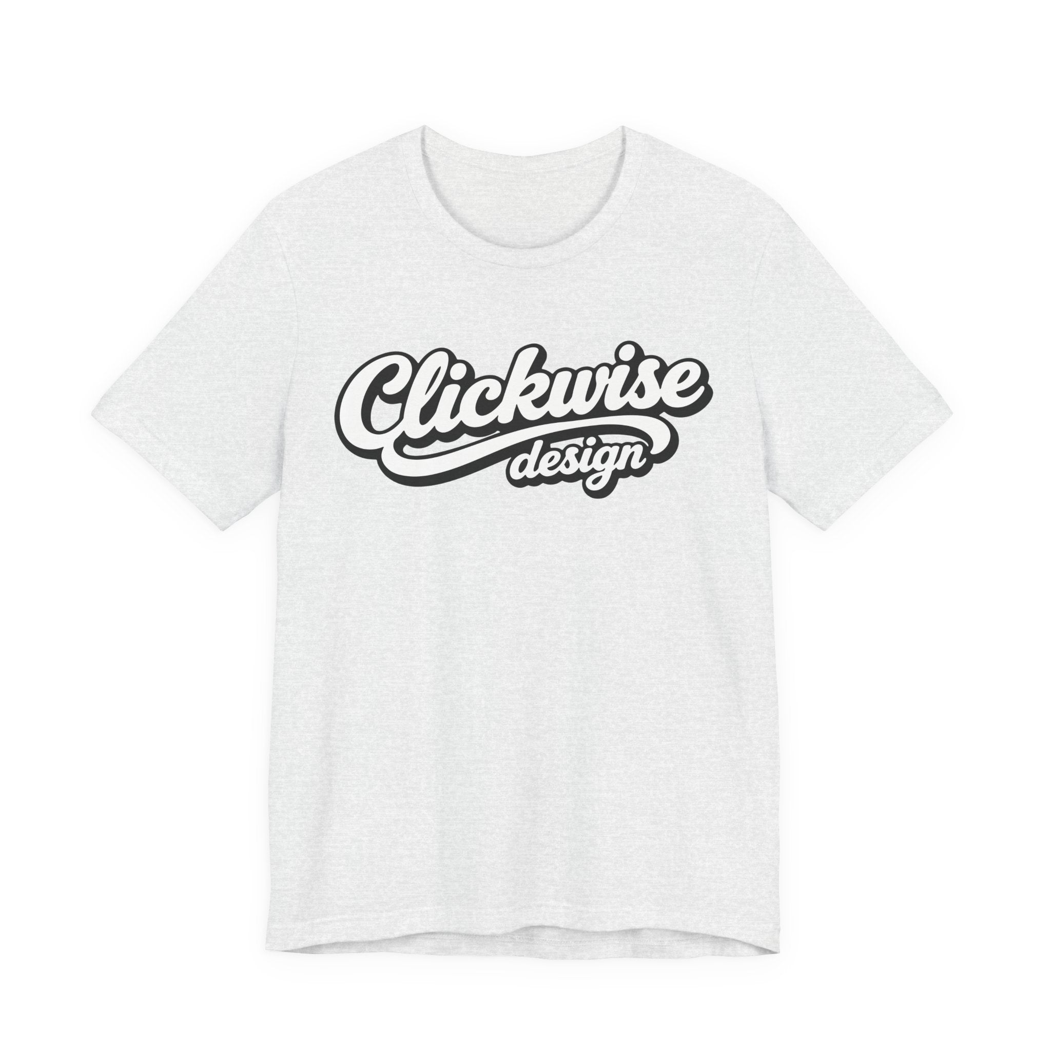 T-Shirt — "Clickwise Design" Retro Script Logo Tee