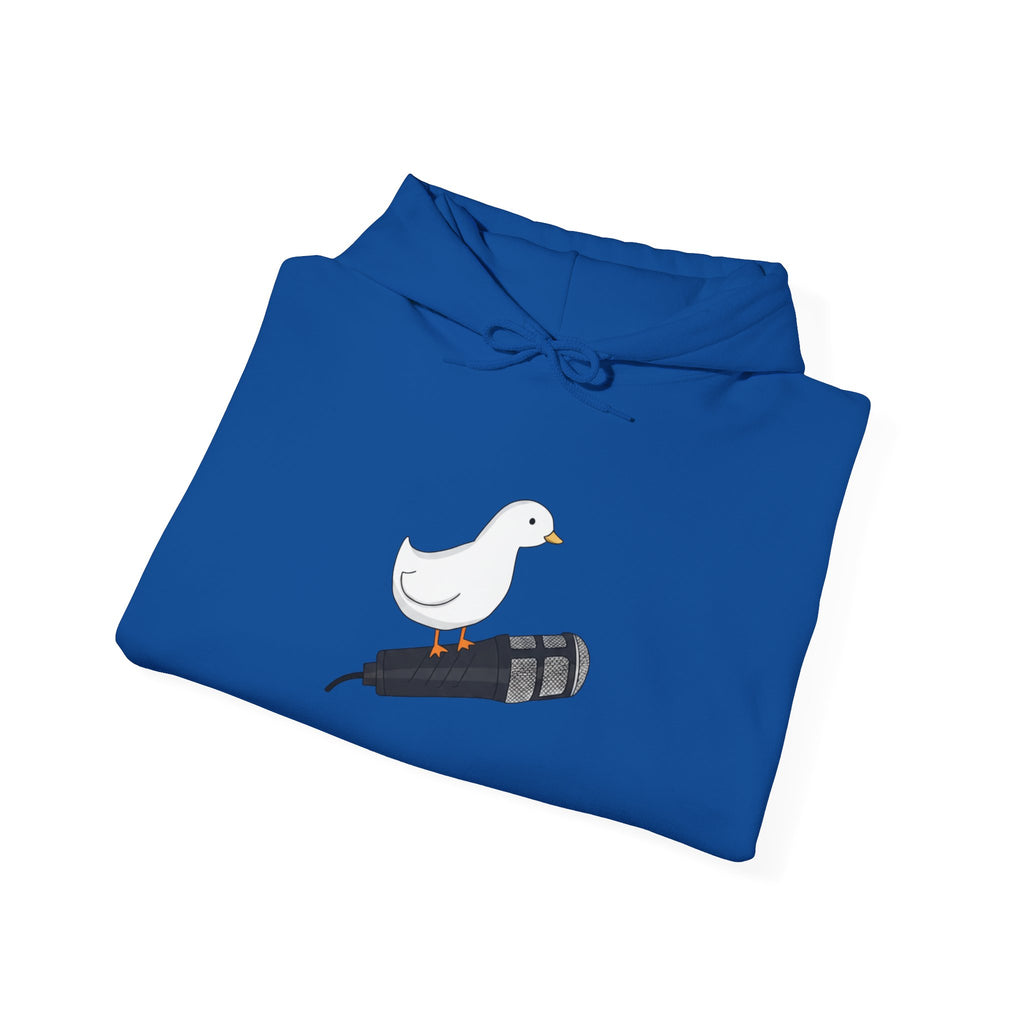 Seagull on Microphone Hoodie — Cute Bird Music Lover Pullover