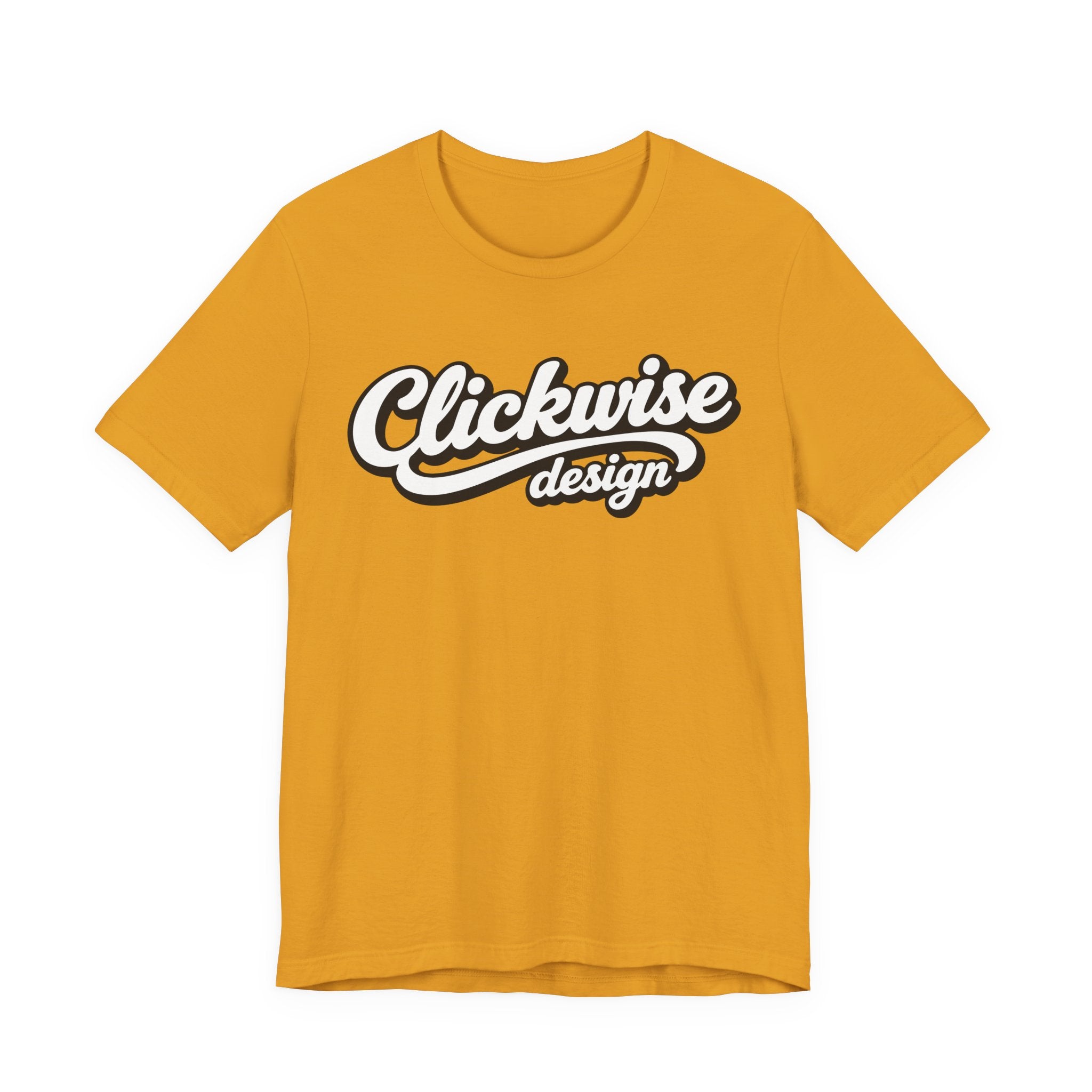 T-Shirt — "Clickwise Design" Retro Script Logo Tee