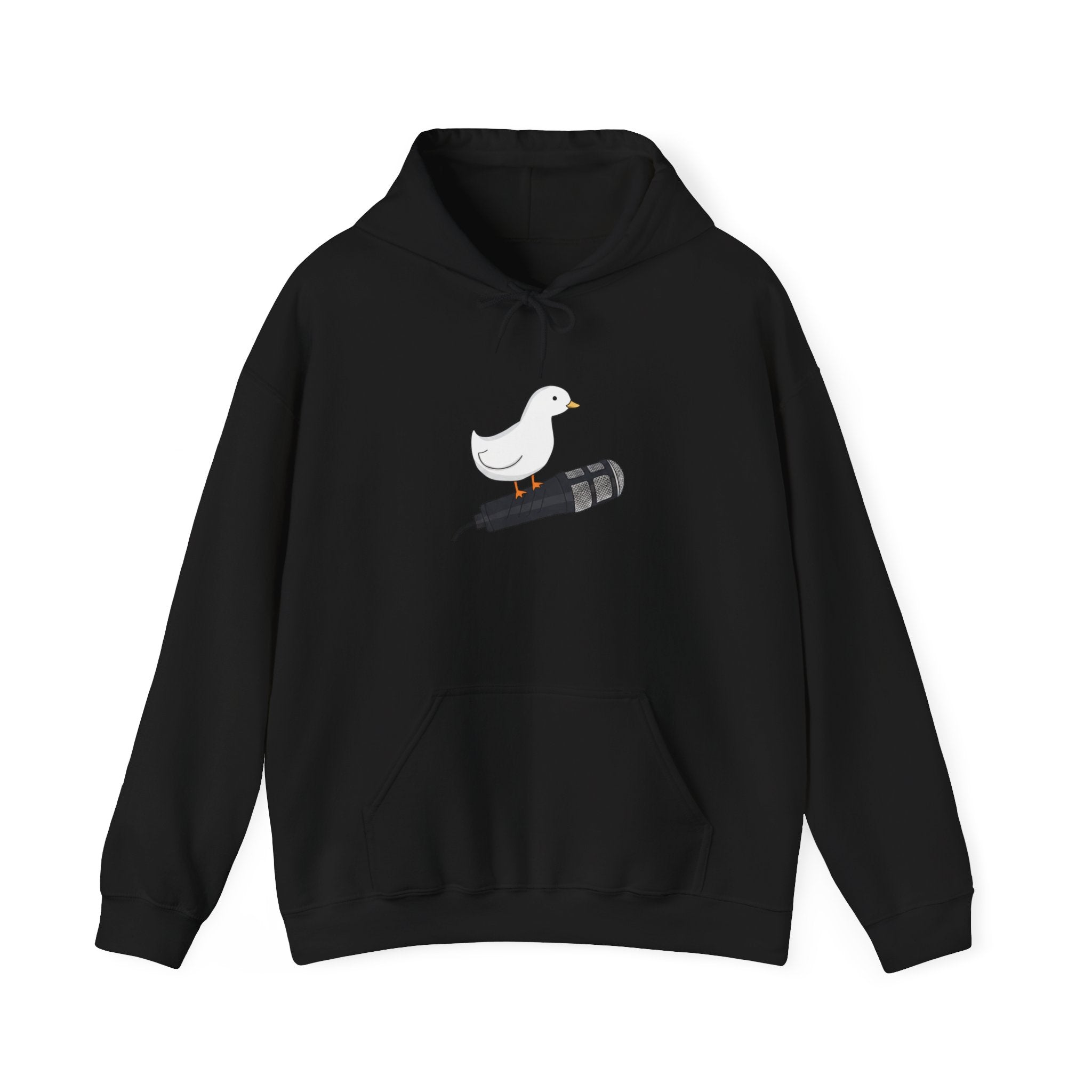 Seagull on Microphone Hoodie — Cute Bird Music Lover Pullover