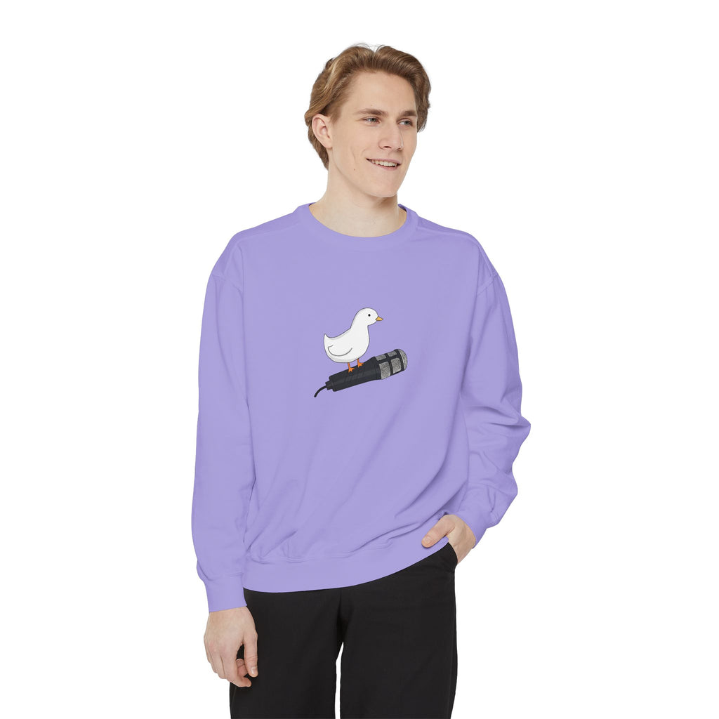 Duck & Microphone Sweatshirt — Cute Musician Graphic Crewneck