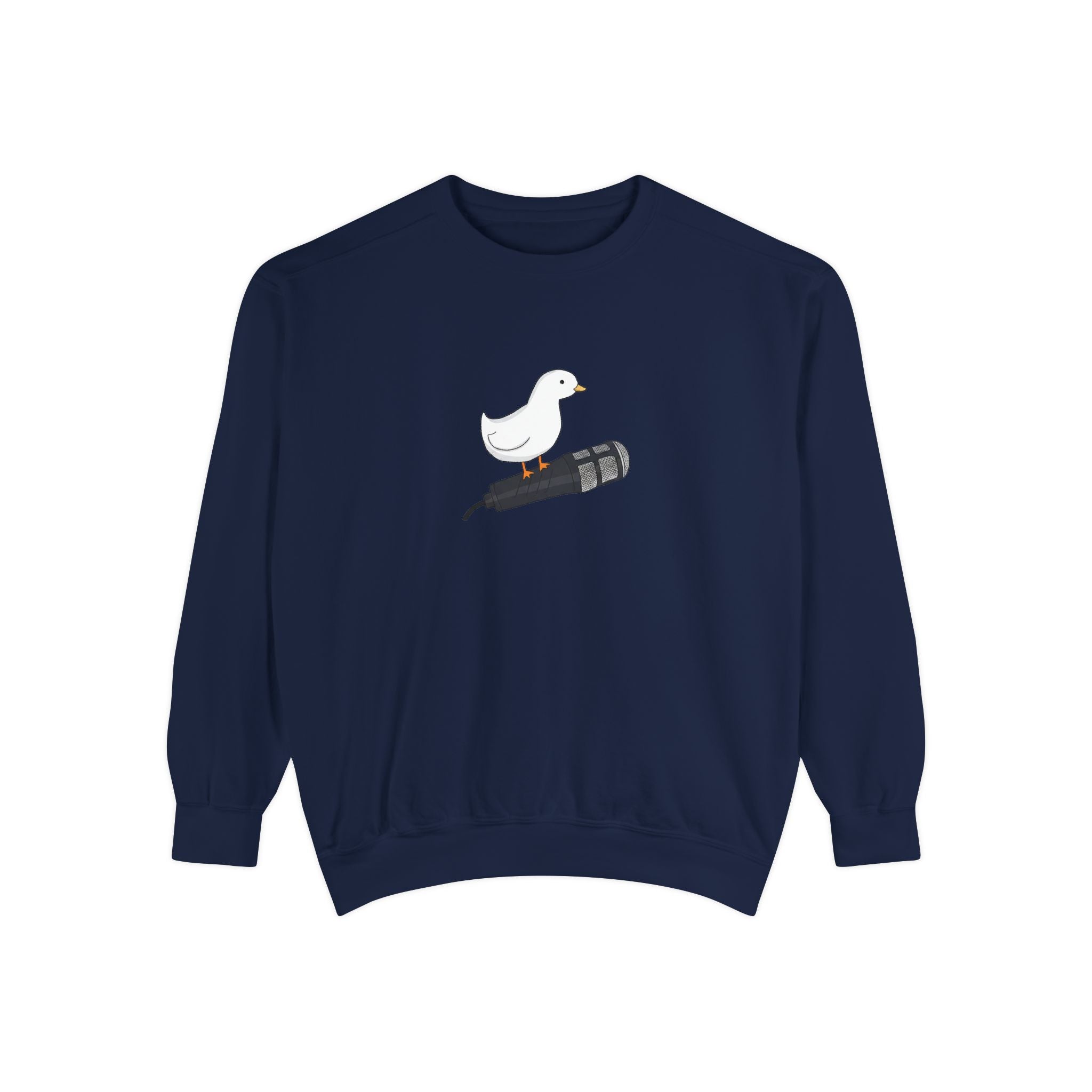 Duck & Microphone Sweatshirt — Cute Musician Graphic Crewneck