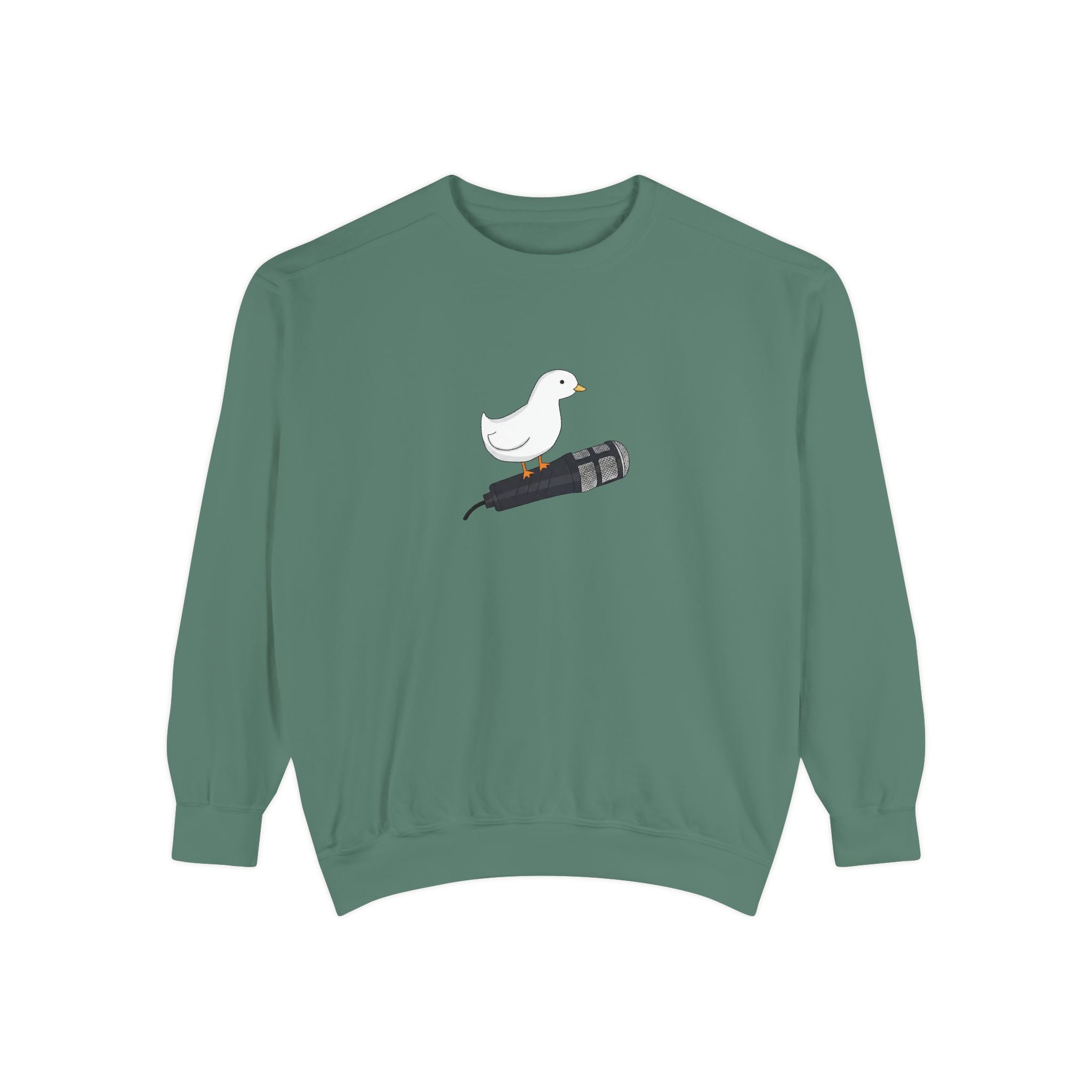 Duck & Microphone Sweatshirt — Cute Musician Graphic Crewneck