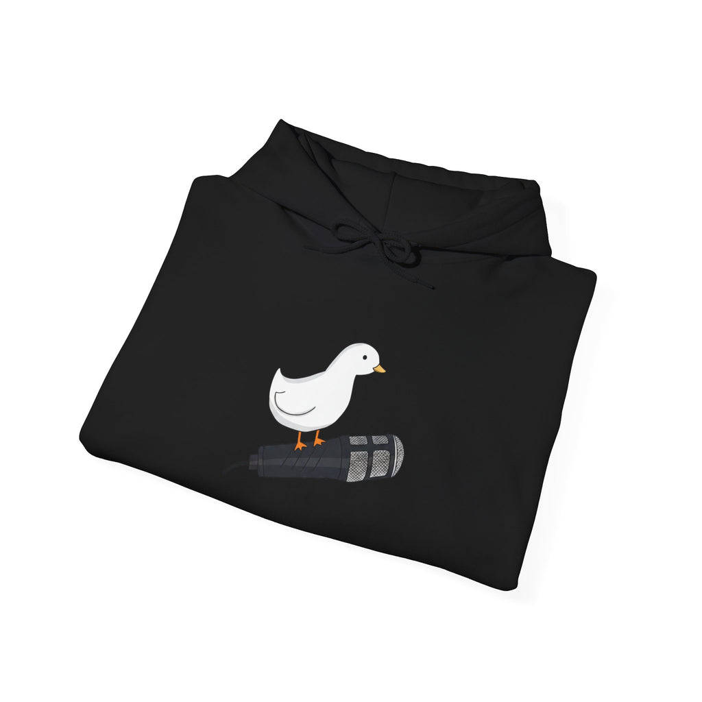 Seagull on Microphone Hoodie — Cute Bird Music Lover Pullover