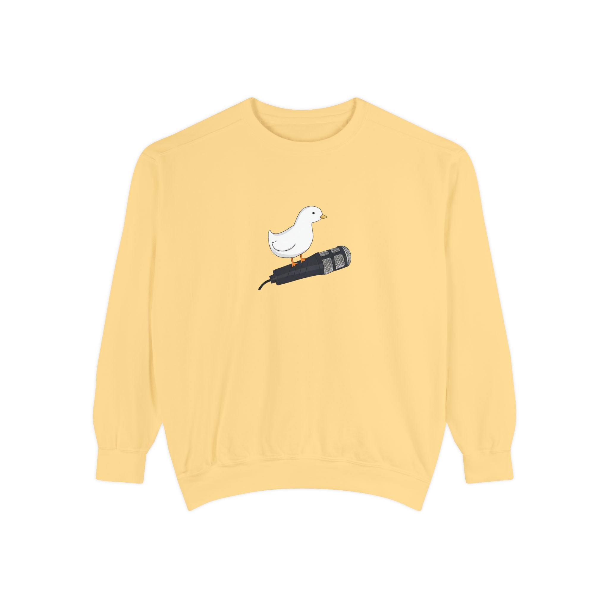 Duck & Microphone Sweatshirt — Cute Musician Graphic Crewneck