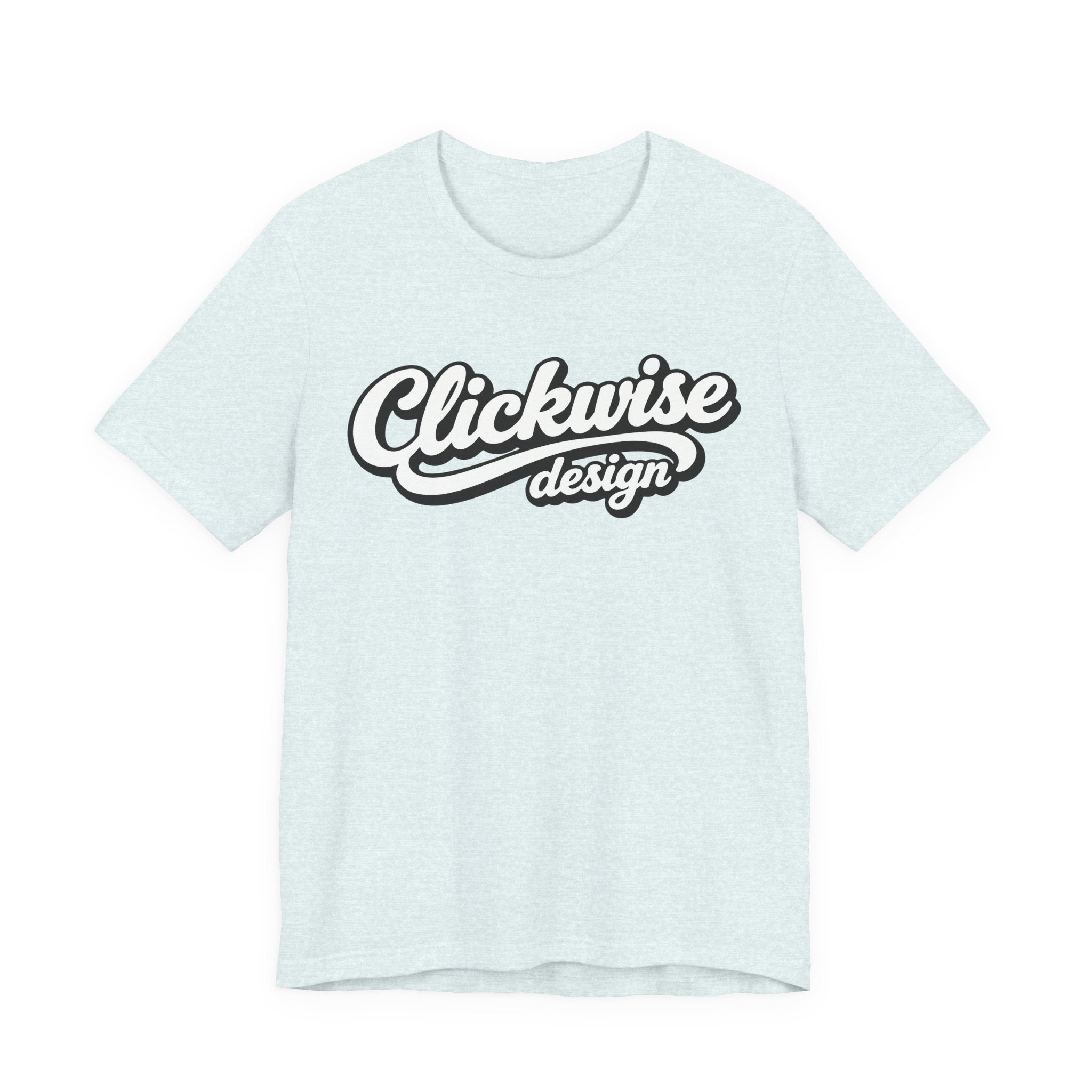 T-Shirt — "Clickwise Design" Retro Script Logo Tee