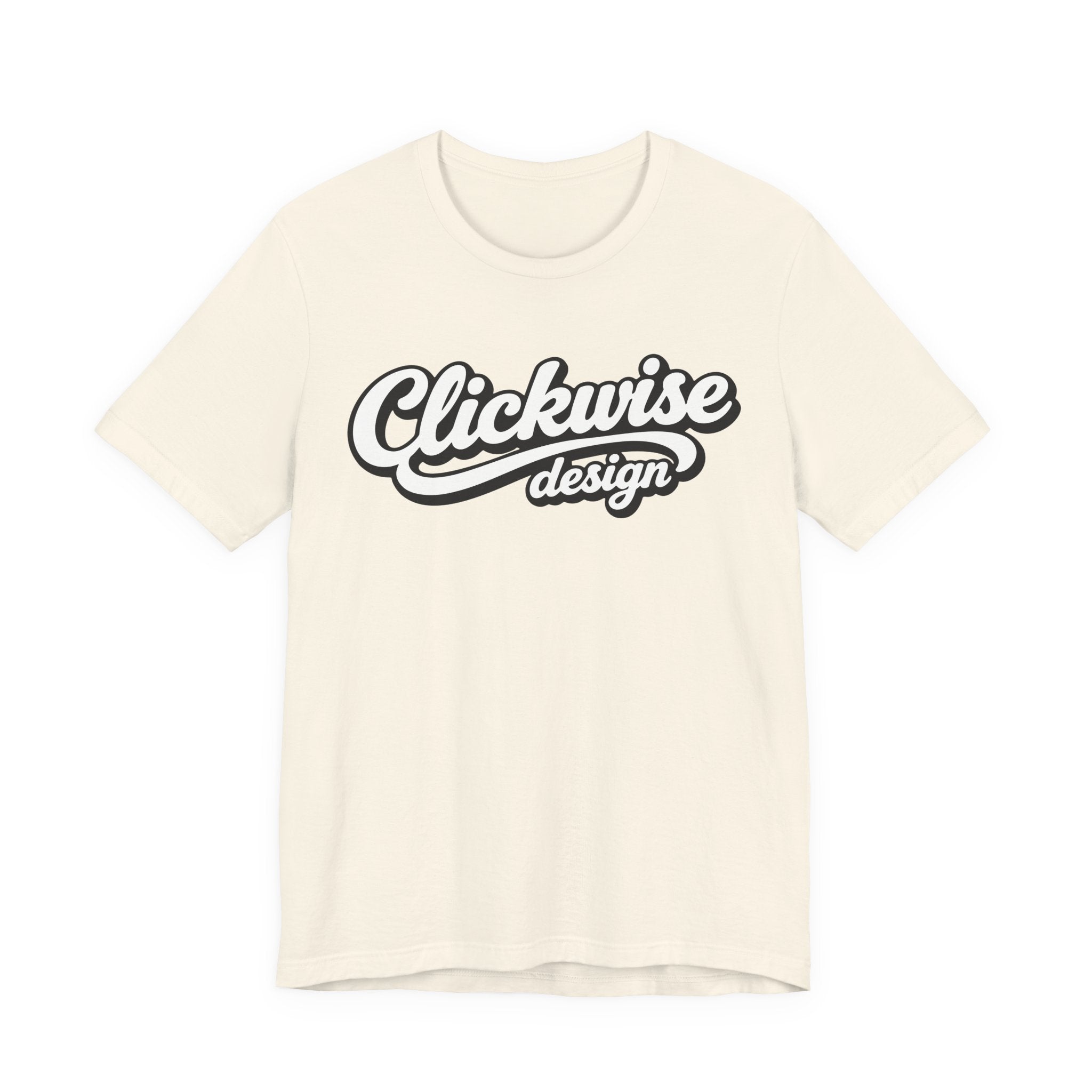 T-Shirt — "Clickwise Design" Retro Script Logo Tee