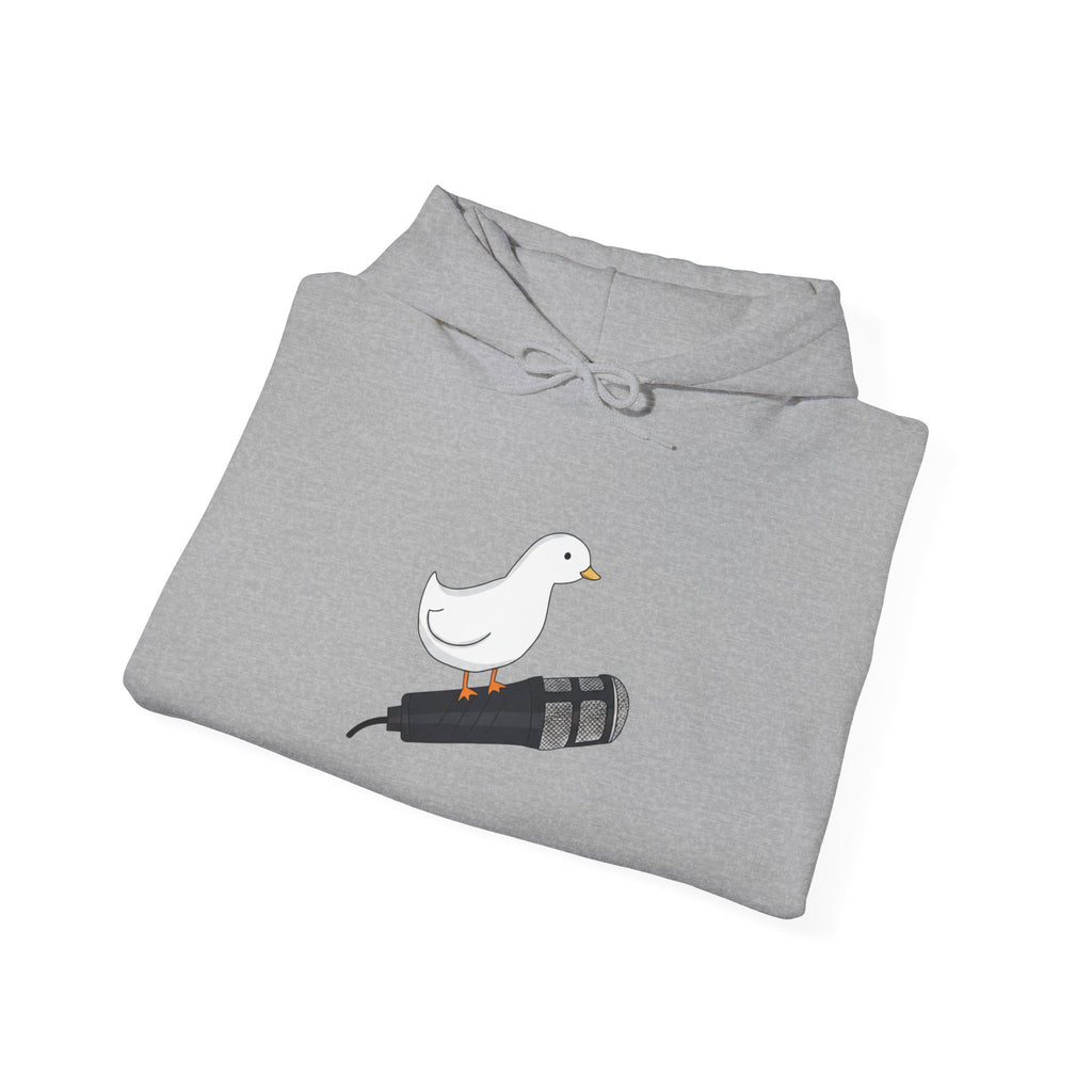 Seagull on Microphone Hoodie — Cute Bird Music Lover Pullover