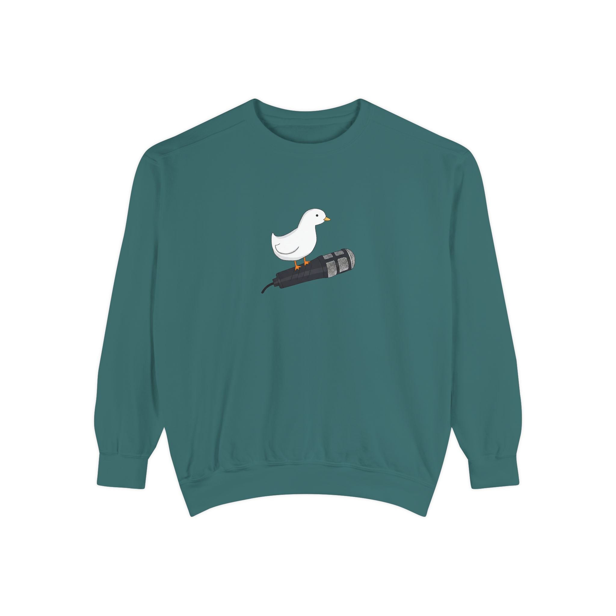 Duck & Microphone Sweatshirt — Cute Musician Graphic Crewneck