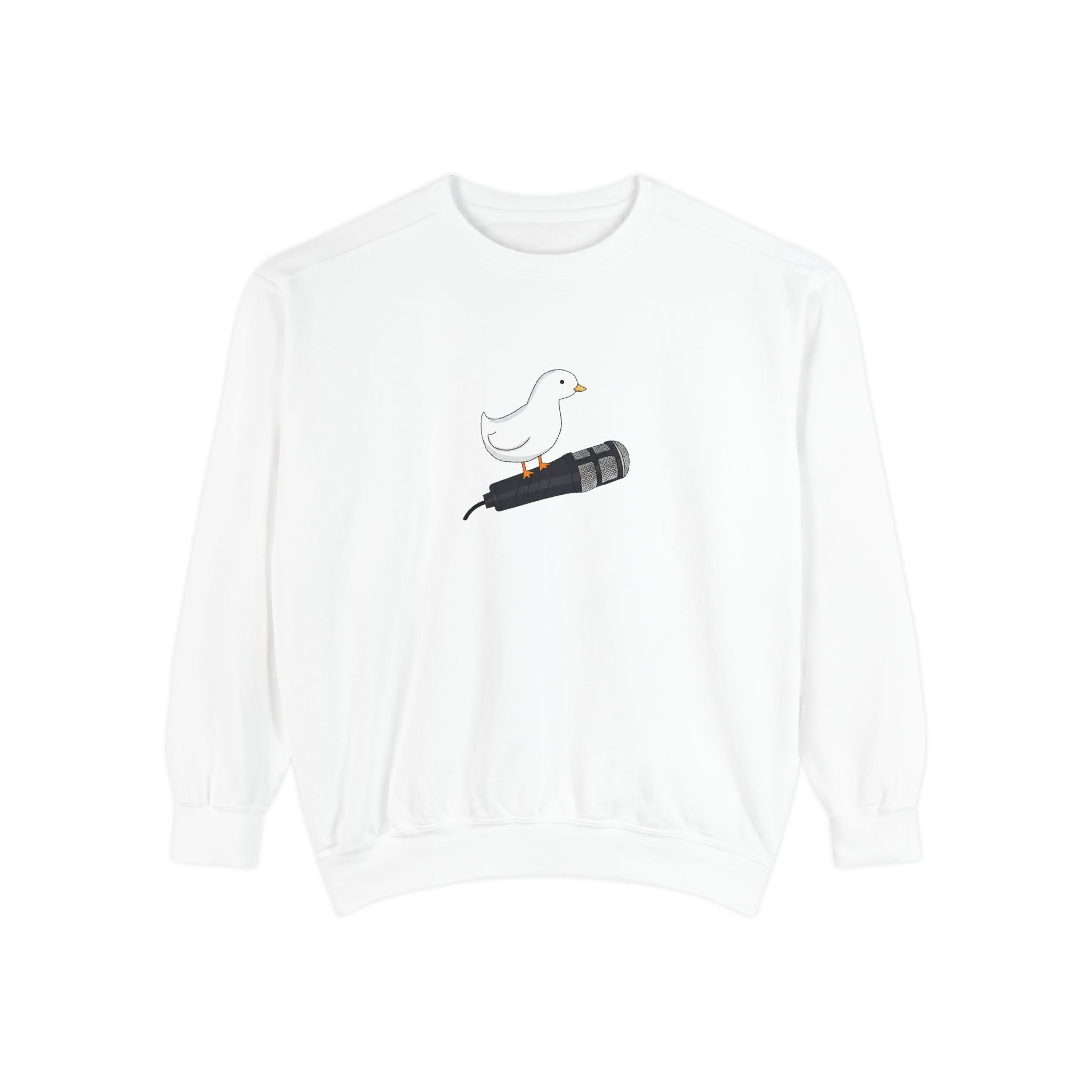 Duck & Microphone Sweatshirt — Cute Musician Graphic Crewneck