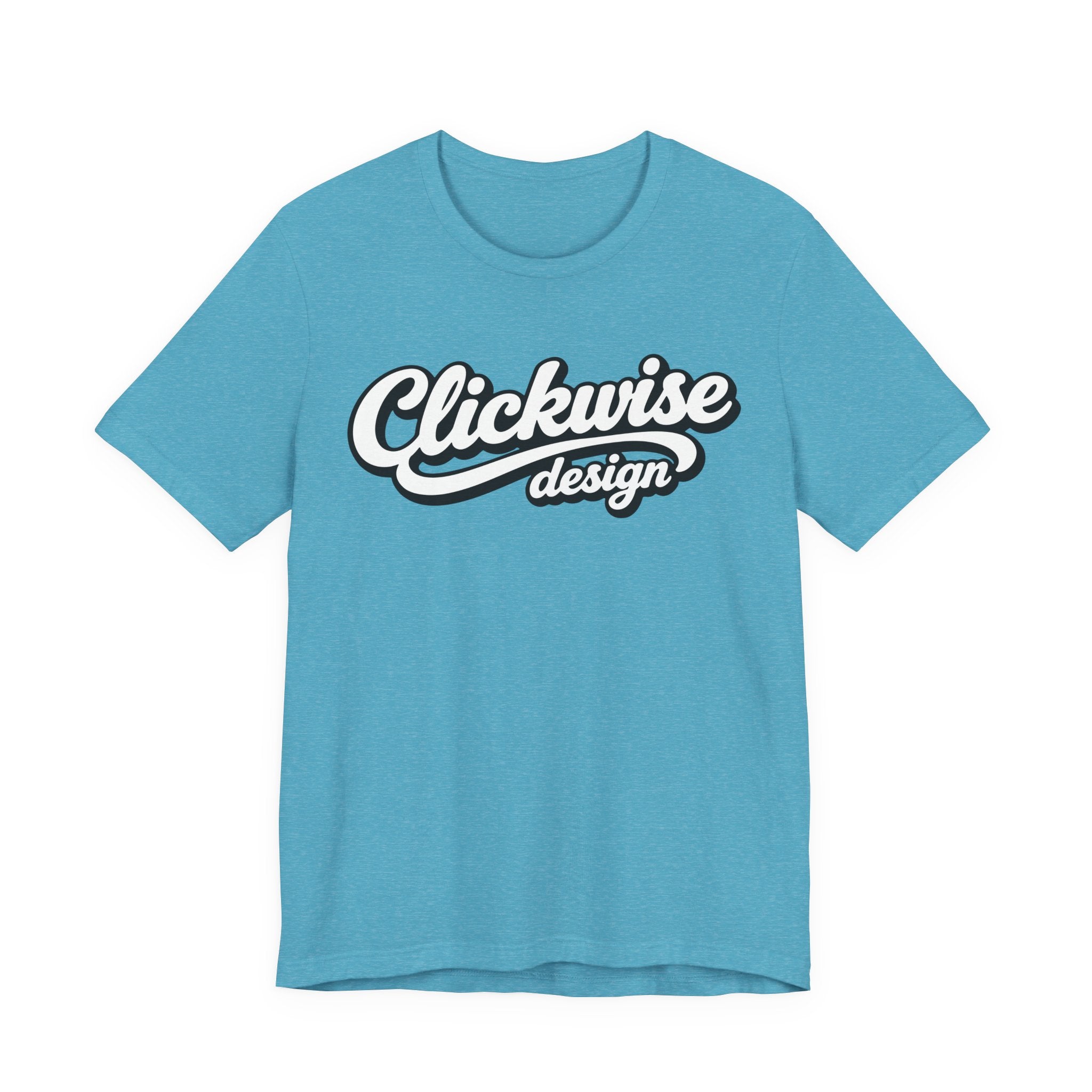 T-Shirt — "Clickwise Design" Retro Script Logo Tee