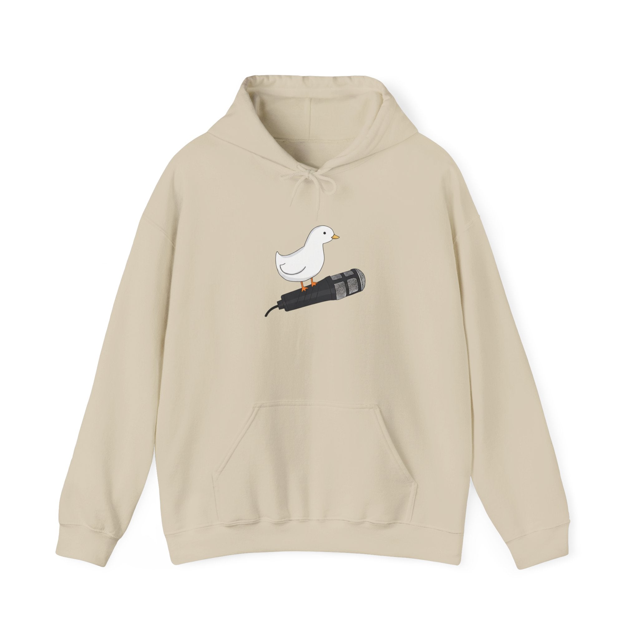 Seagull on Microphone Hoodie — Cute Bird Music Lover Pullover