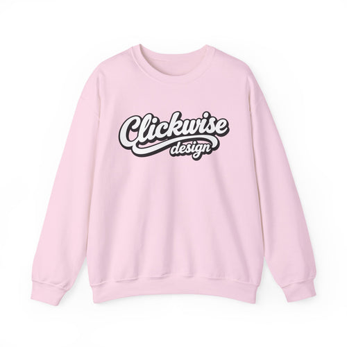 Crewneck Sweatshirt — Retro Script "Clickwise design" Logo