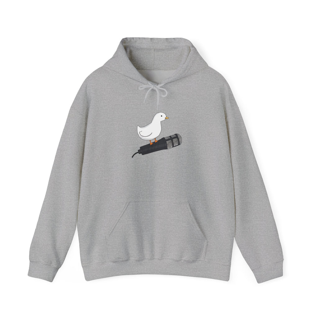 Seagull on Microphone Hoodie — Cute Bird Music Lover Pullover
