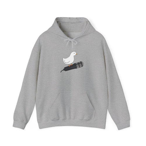Seagull on Microphone Hoodie — Cute Bird Music Lover Pullover