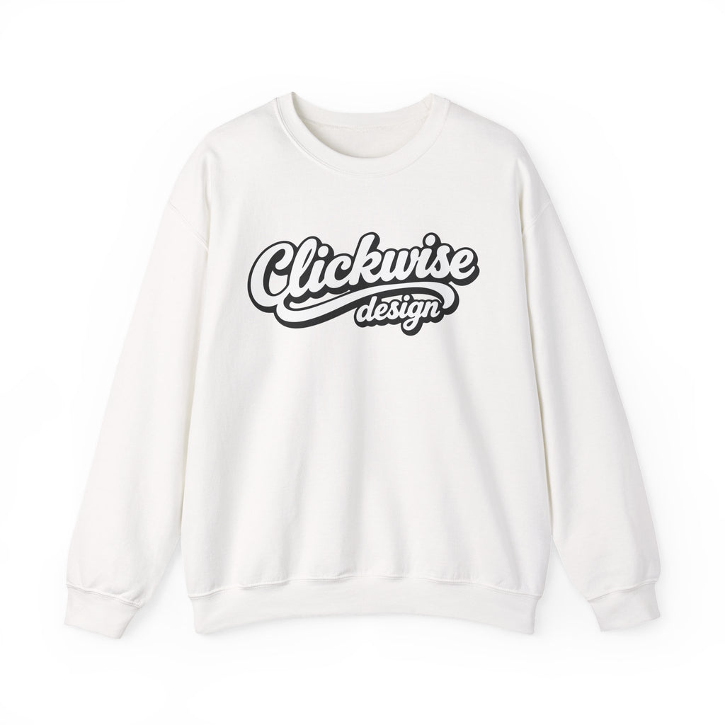 Crewneck Sweatshirt — Retro Script "Clickwise design" Logo