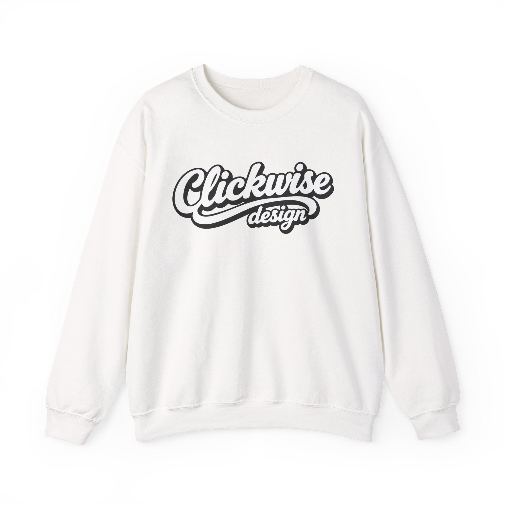 Crewneck Sweatshirt — Retro Script "Clickwise design" Logo