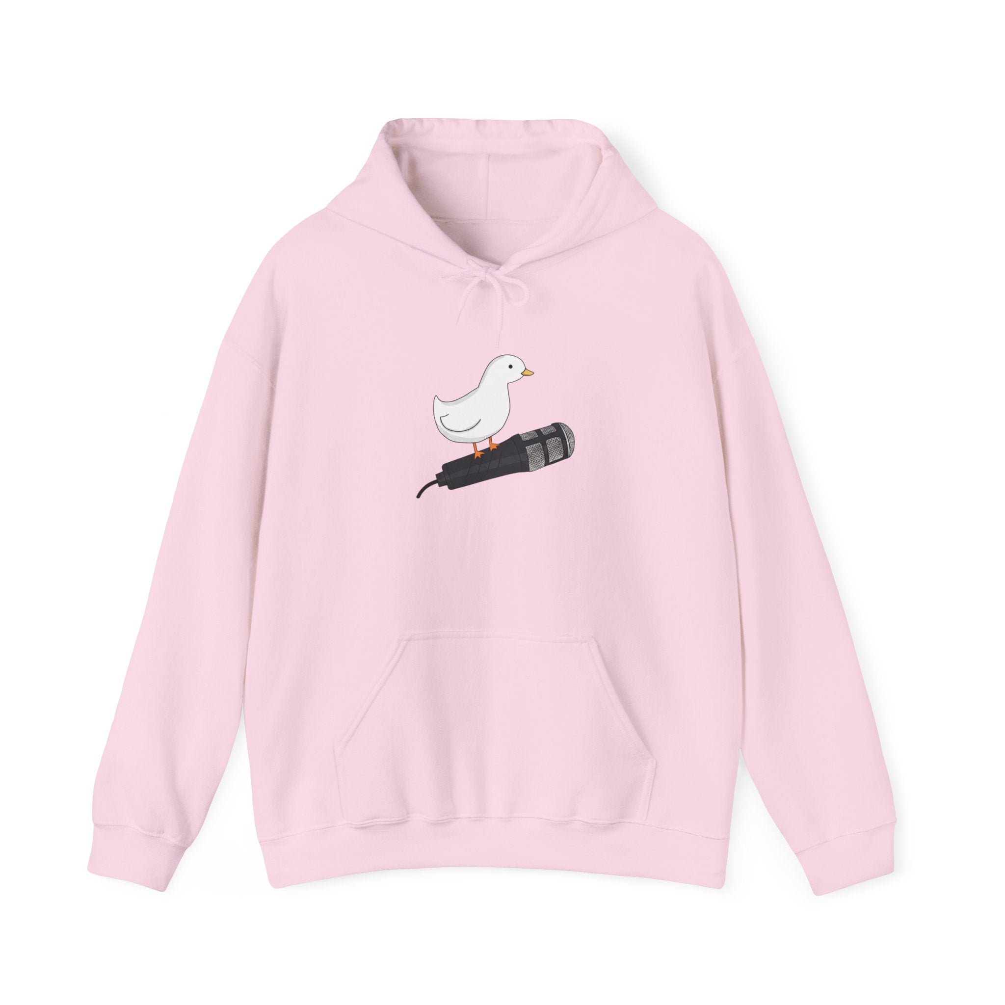 Seagull on Microphone Hoodie — Cute Bird Music Lover Pullover