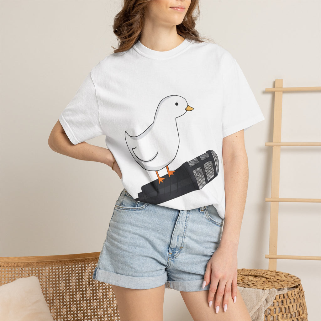 Duck on Mic T-Shirt — Cute Podcasting Tee for Hosts & Music Lovers