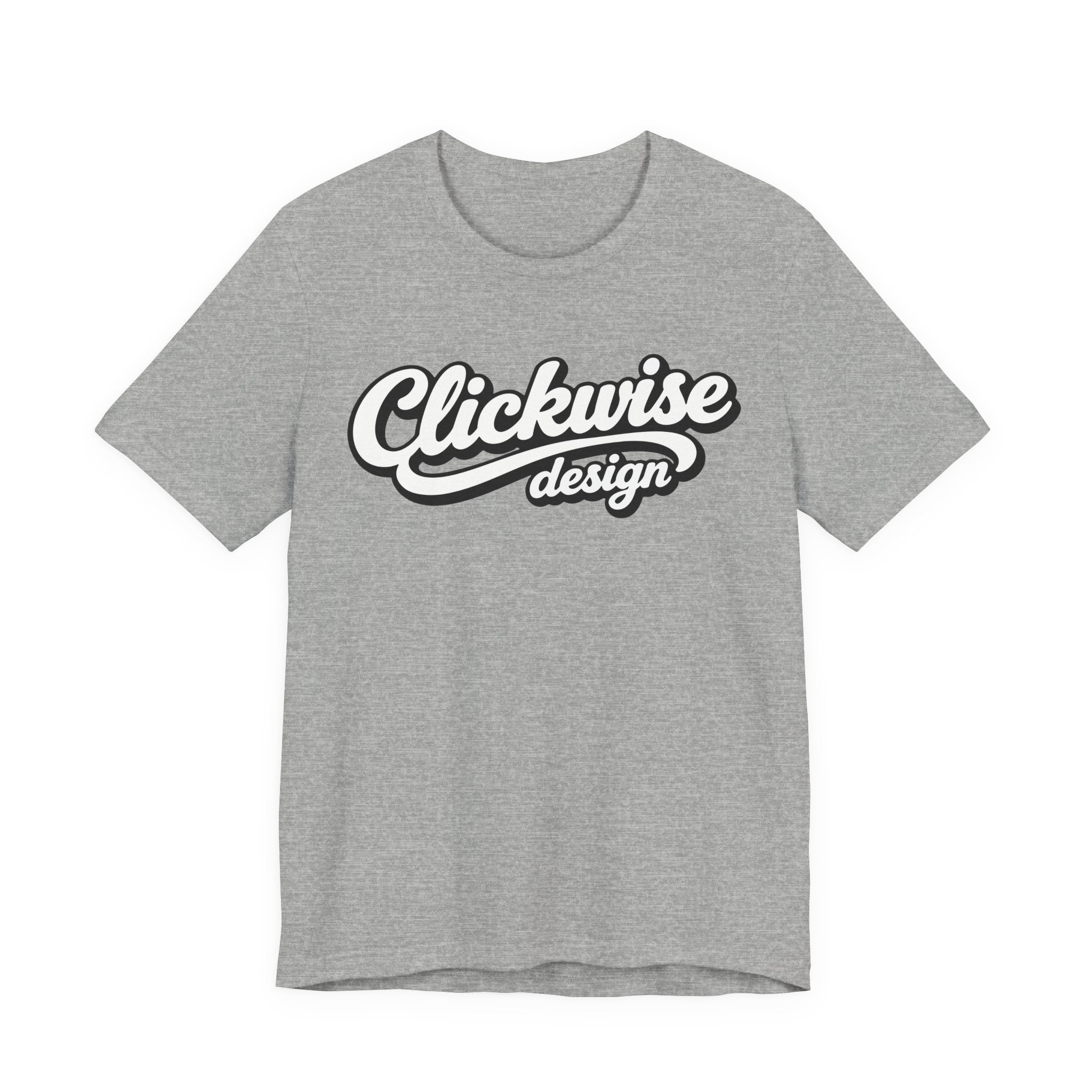 T-Shirt — "Clickwise Design" Retro Script Logo Tee