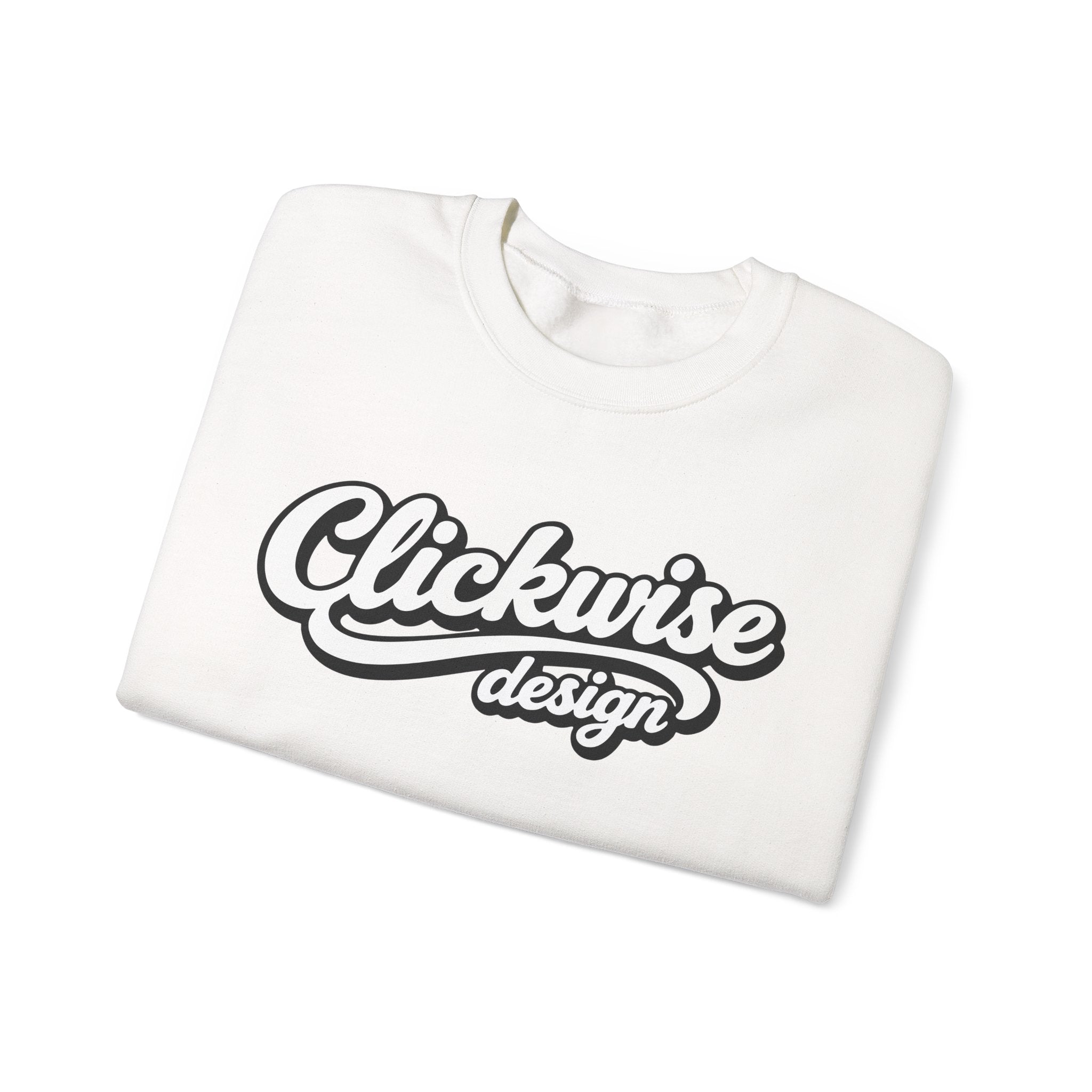 Crewneck Sweatshirt — Retro Script "Clickwise design" Logo