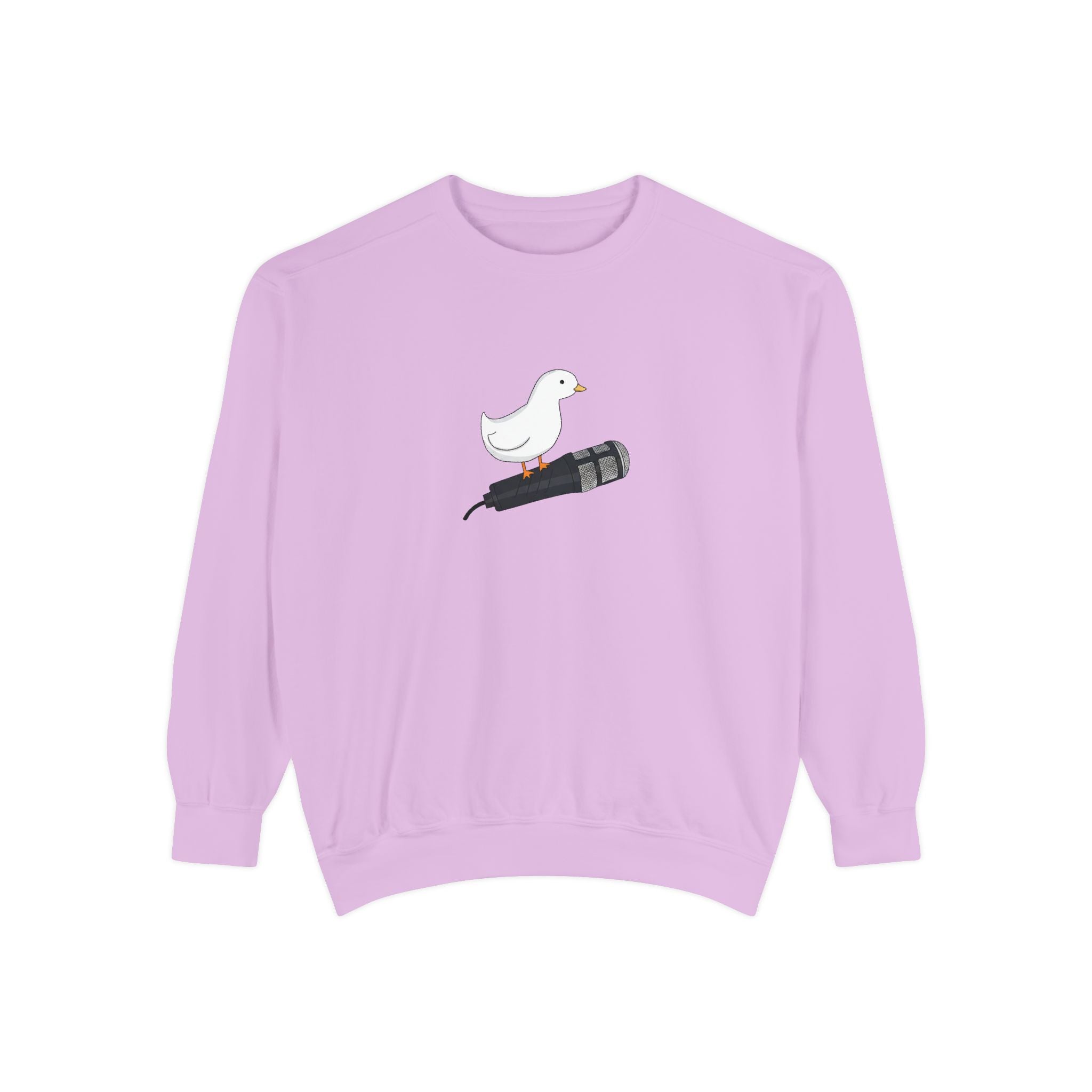 Duck & Microphone Sweatshirt — Cute Musician Graphic Crewneck
