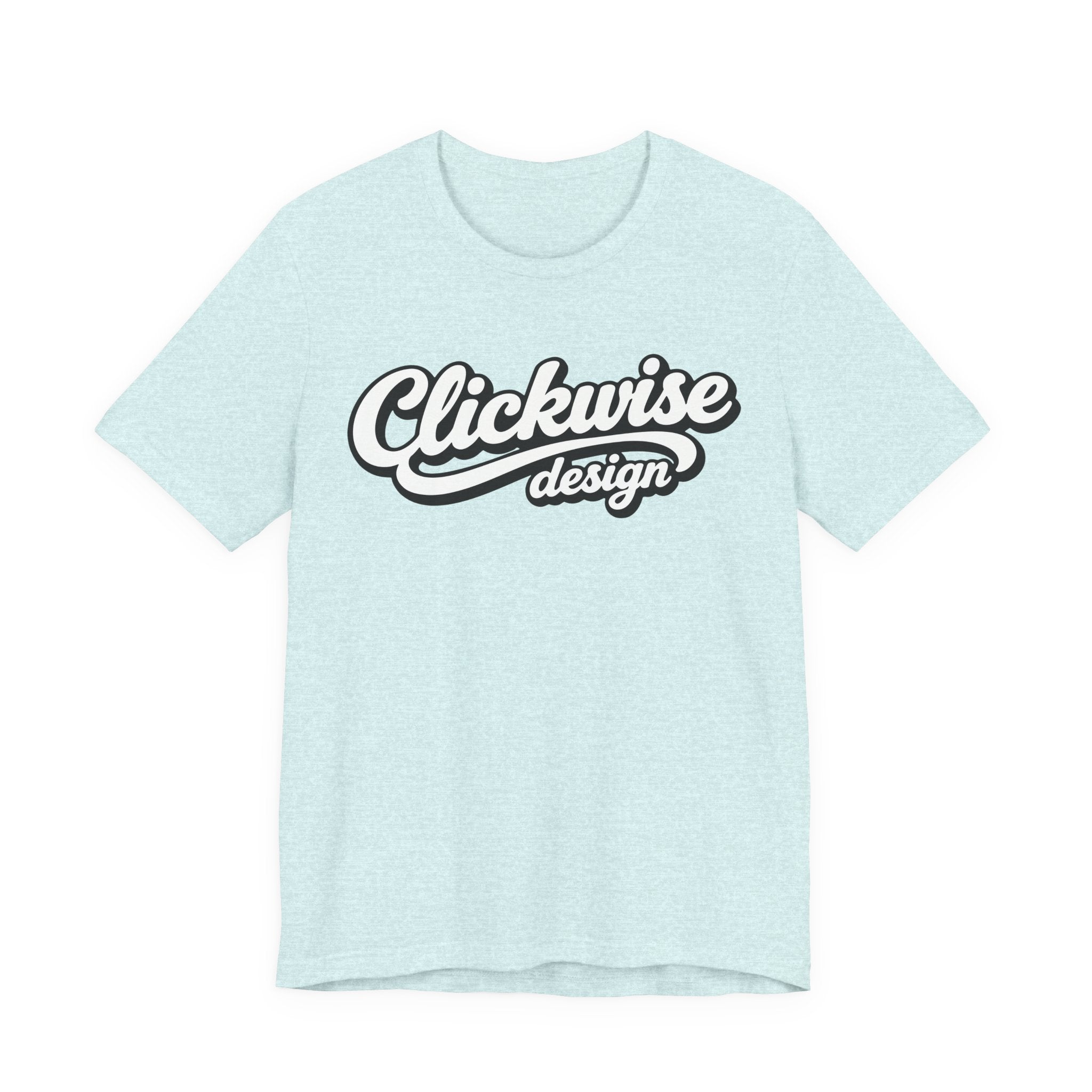 T-Shirt — "Clickwise Design" Retro Script Logo Tee