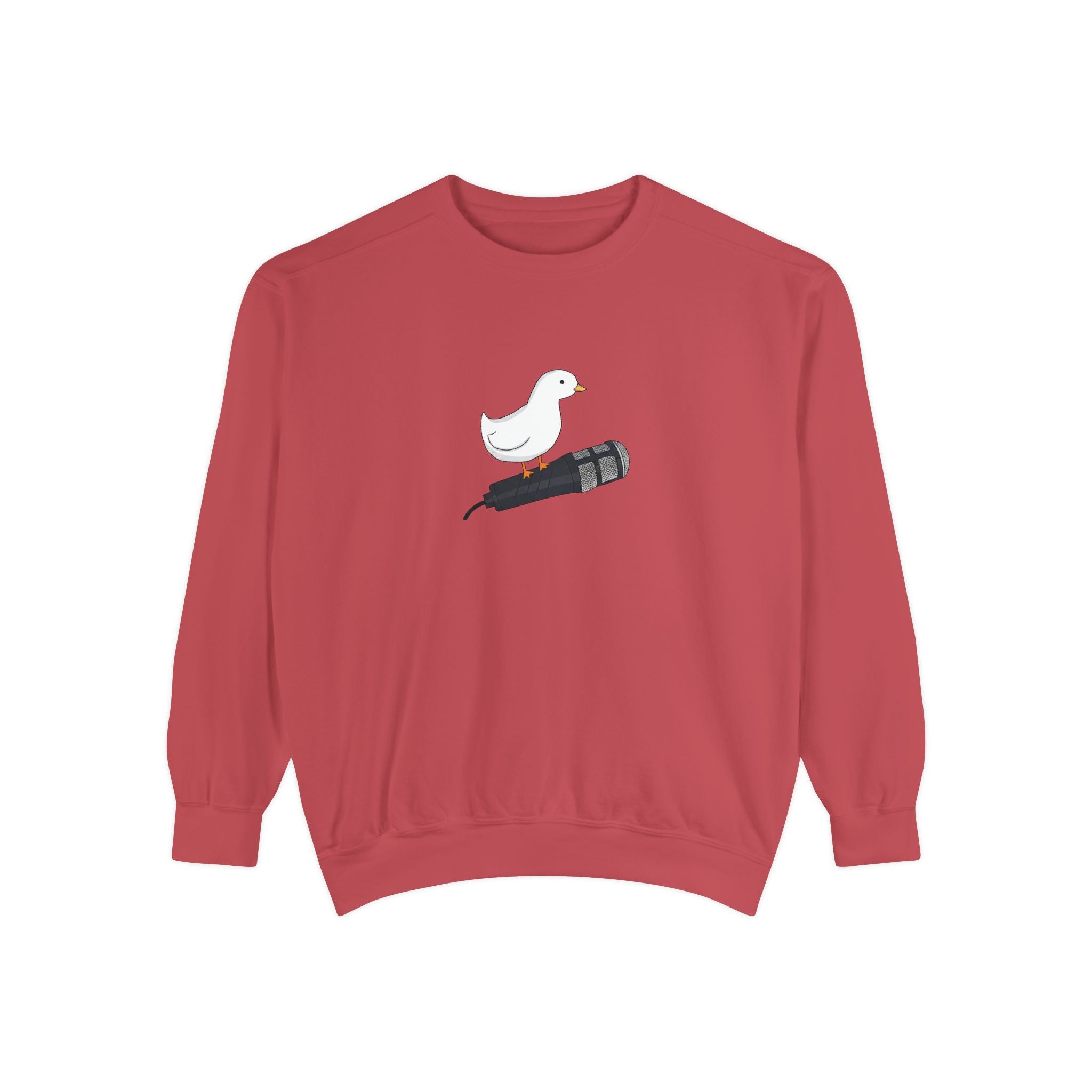 Duck & Microphone Sweatshirt — Cute Musician Graphic Crewneck