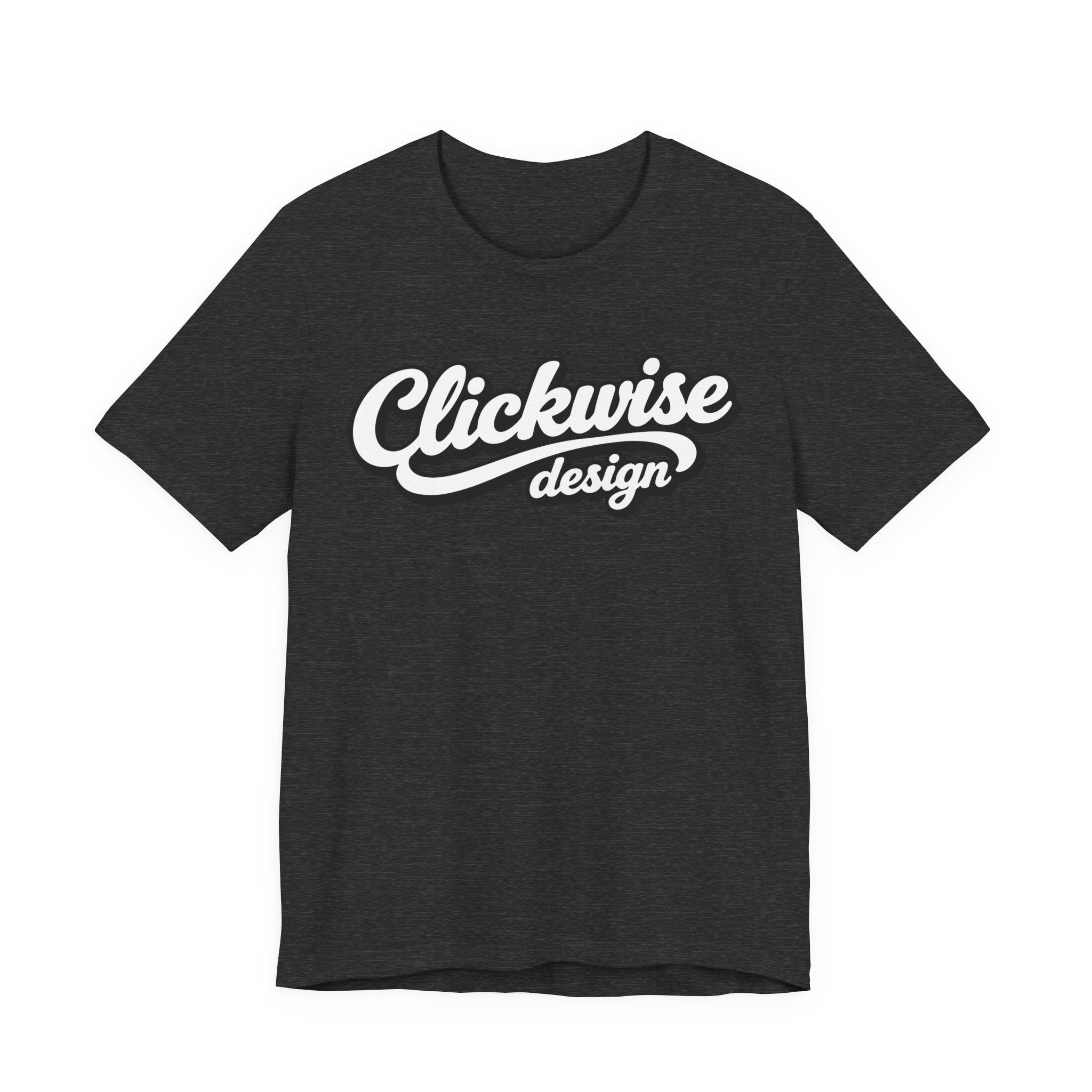 T-Shirt — "Clickwise Design" Retro Script Logo Tee