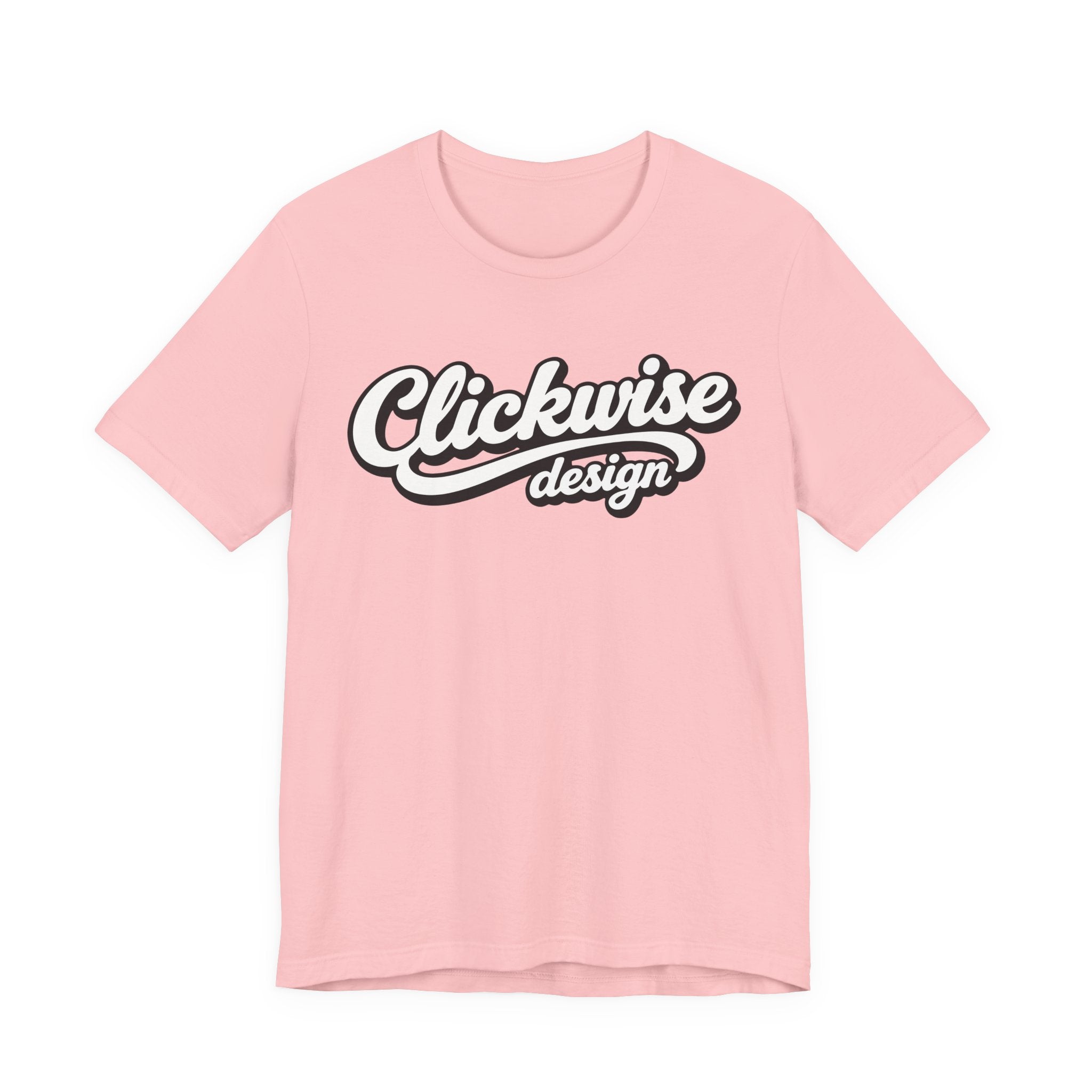 T-Shirt — "Clickwise Design" Retro Script Logo Tee