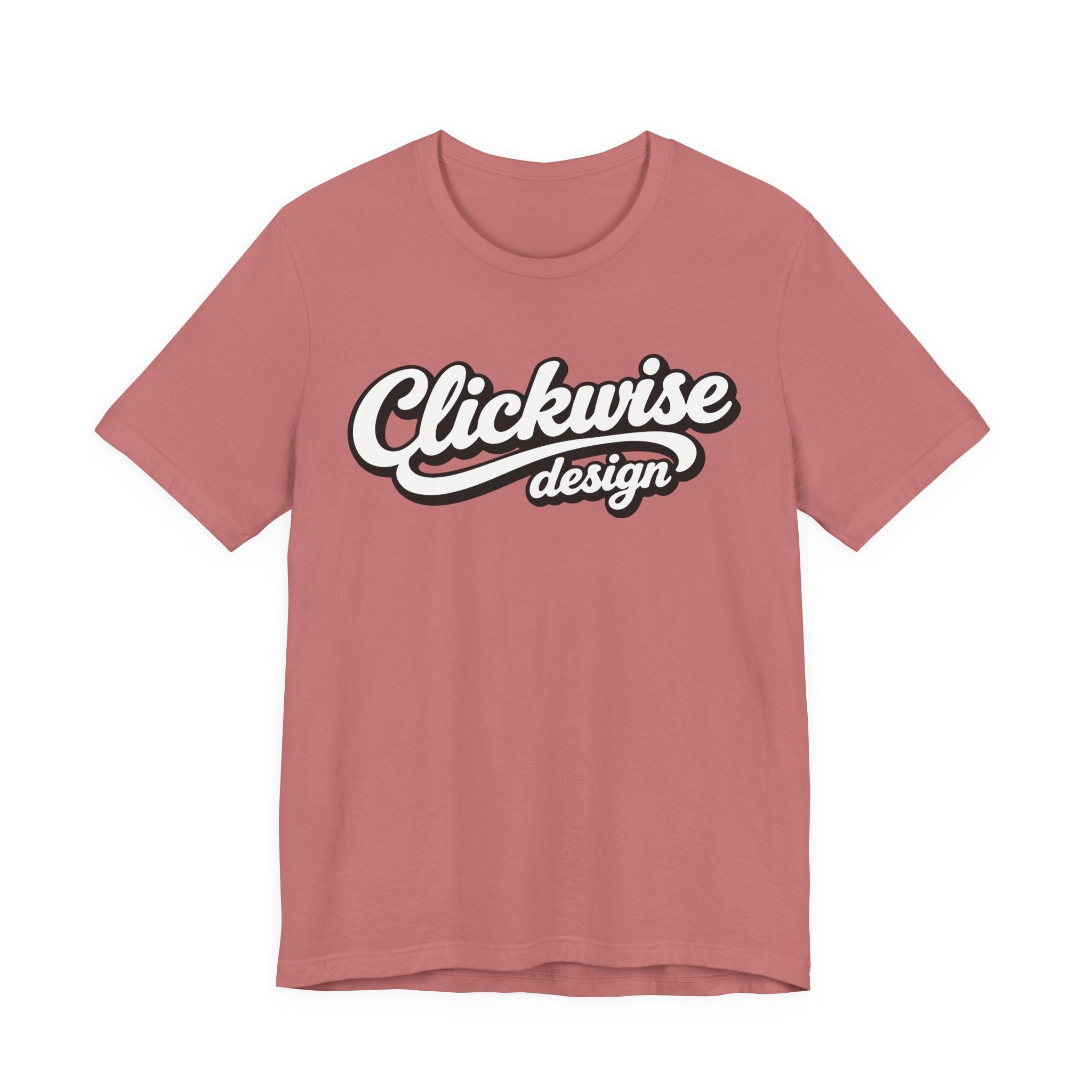 T-Shirt — "Clickwise Design" Retro Script Logo Tee