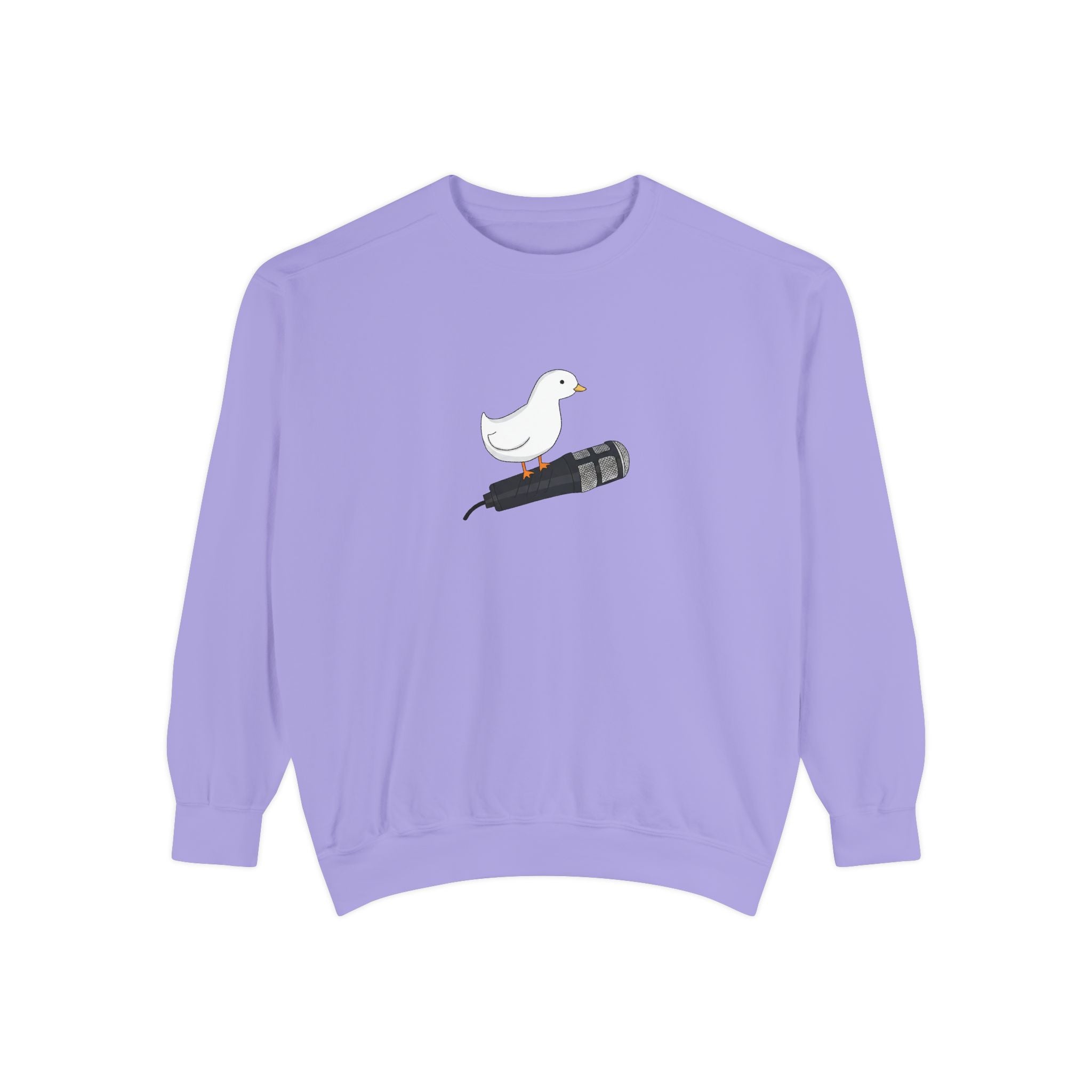 Duck & Microphone Sweatshirt — Cute Musician Graphic Crewneck